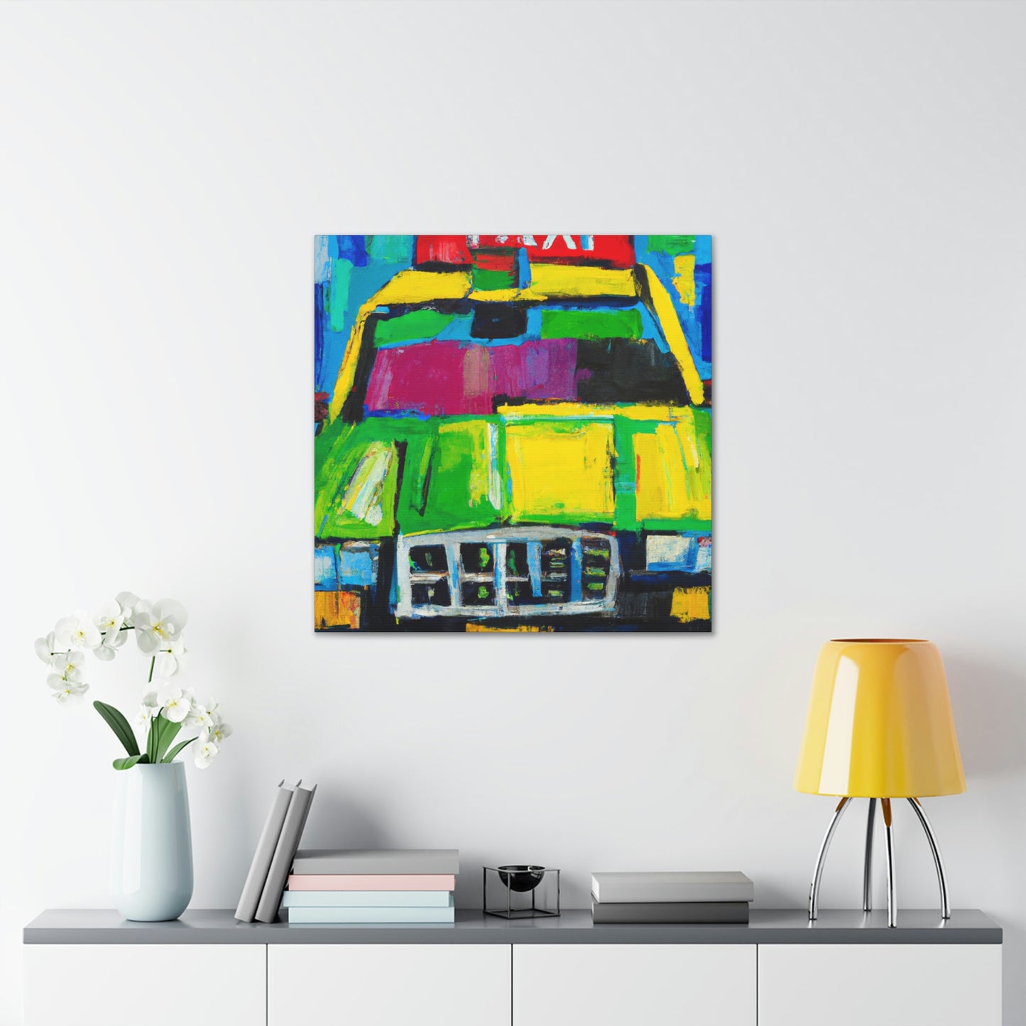 "Taxi NYC Twilight" - Canvas