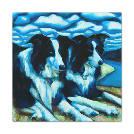 "Frolicking Border Collie" - Canvas