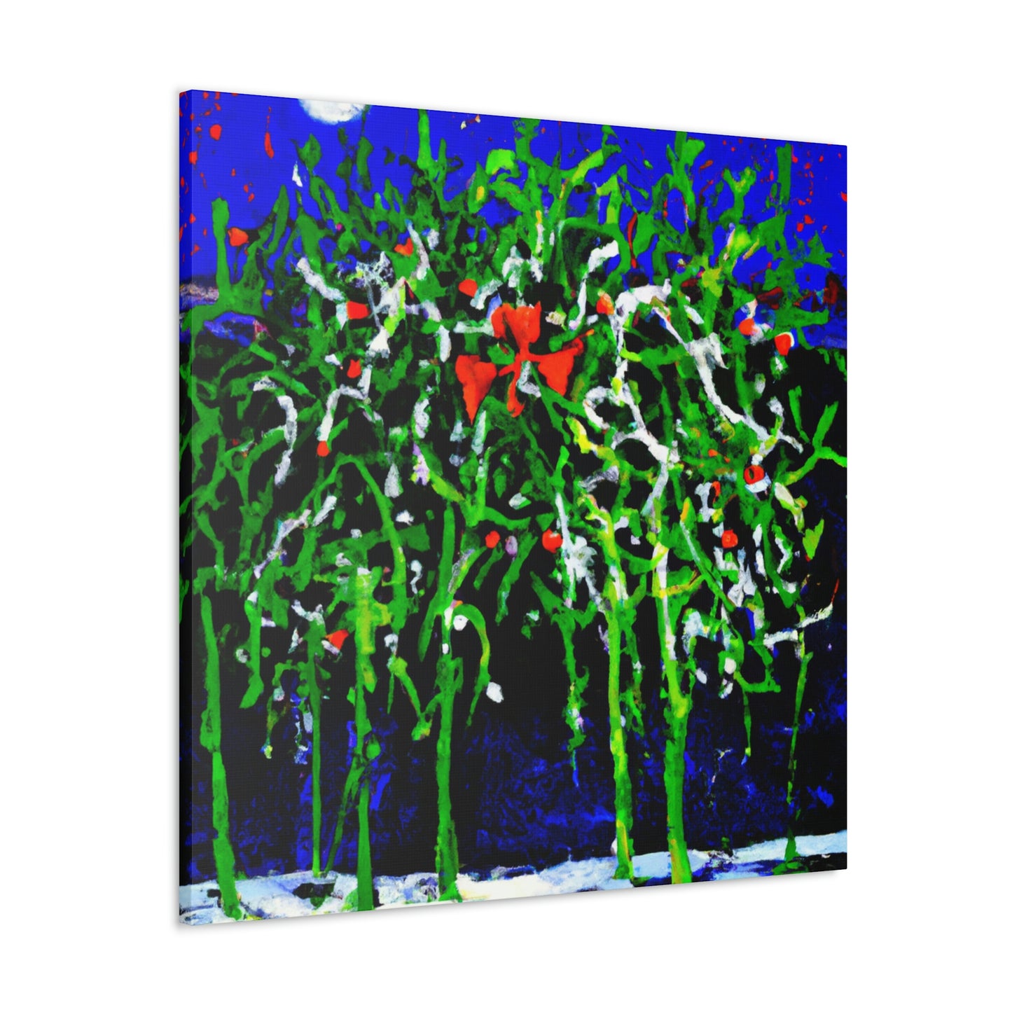 Mistletoe Embrace Expressionism - Canvas