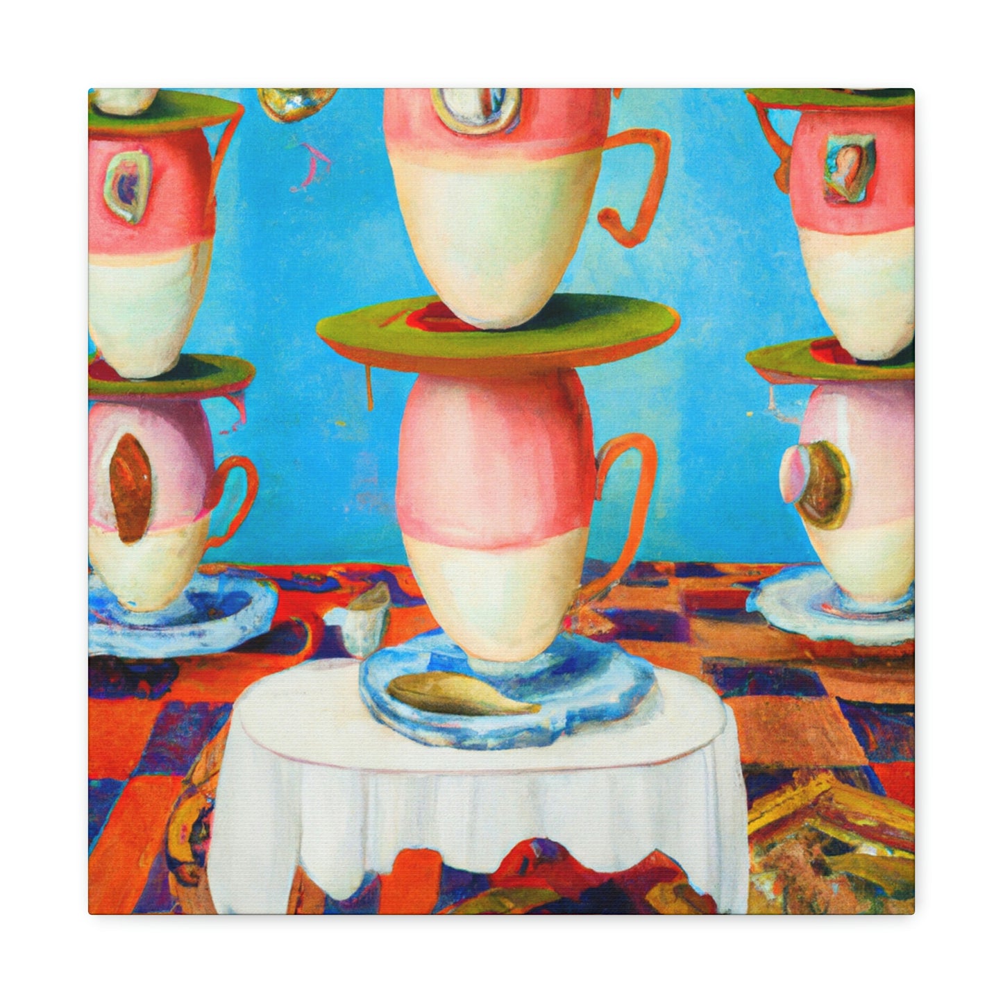 "Tea Cups in Dreamland" - Canvas