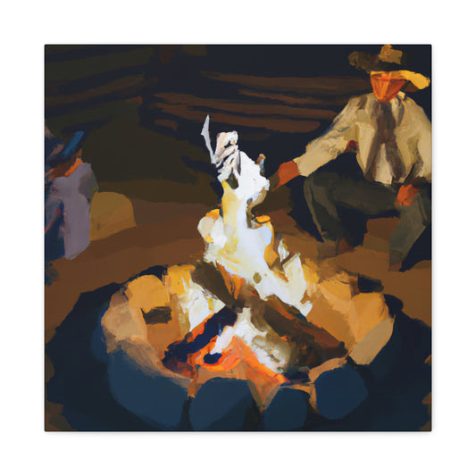 Campfire in Moonlight - Canvas