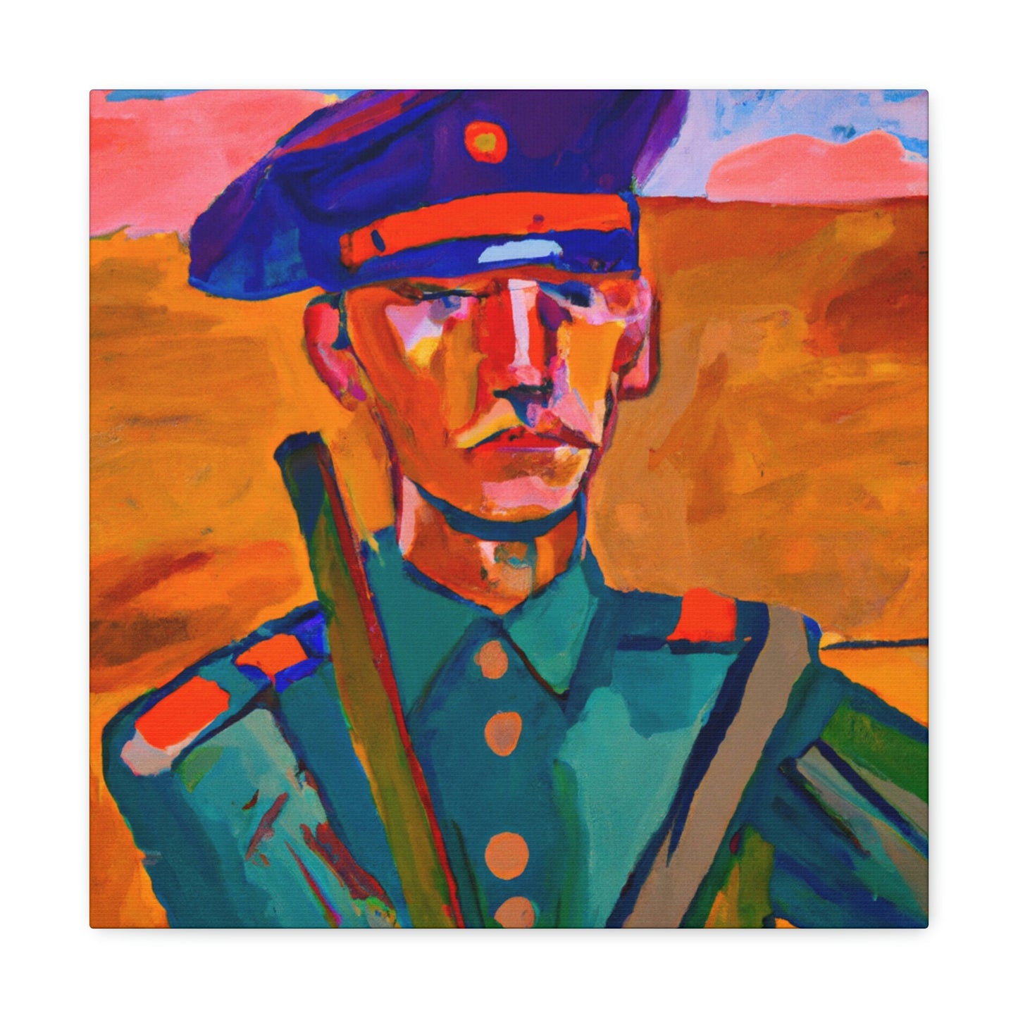 "Warrior with Fauvism" - Canvas