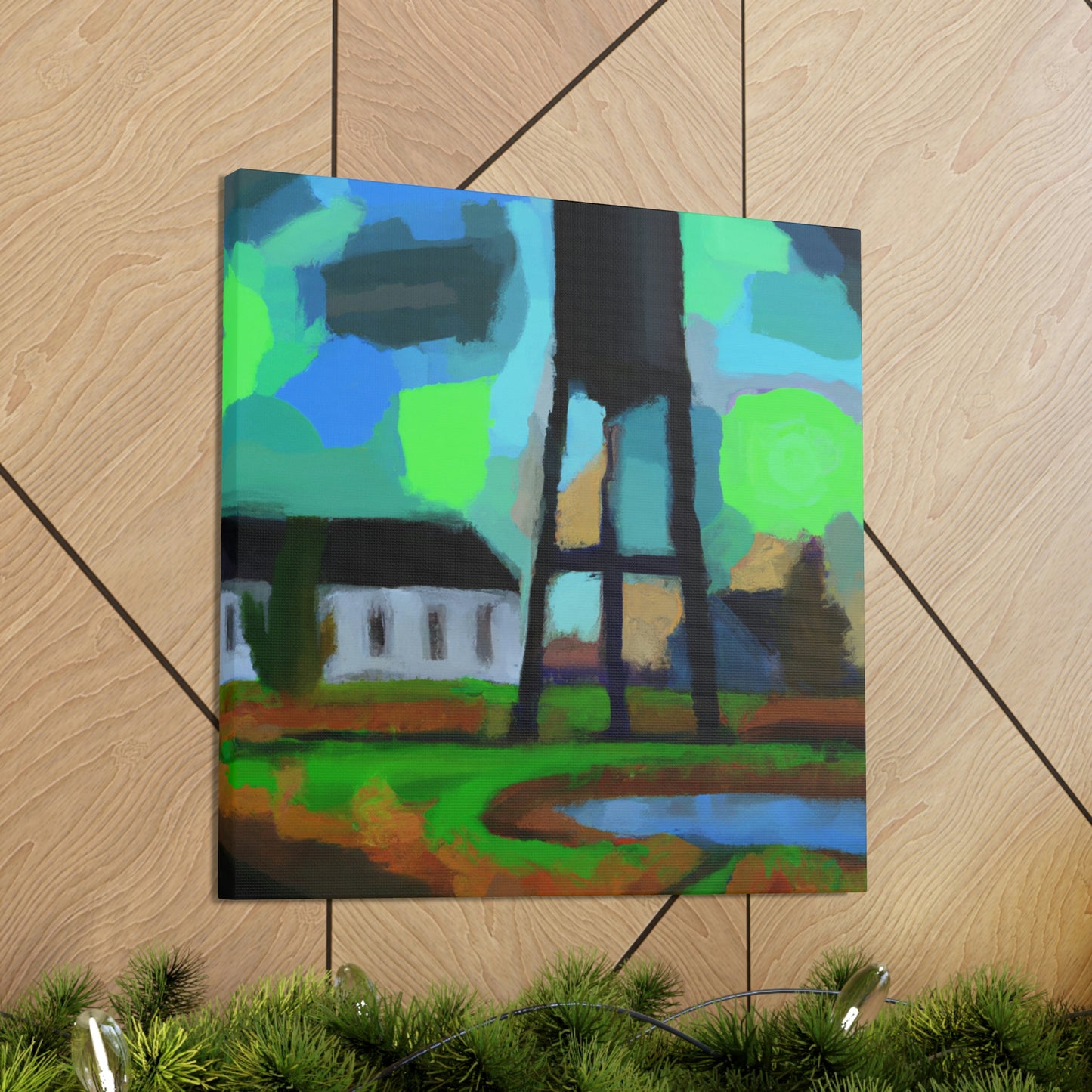 "Water Tower Expressionism" - Canvas