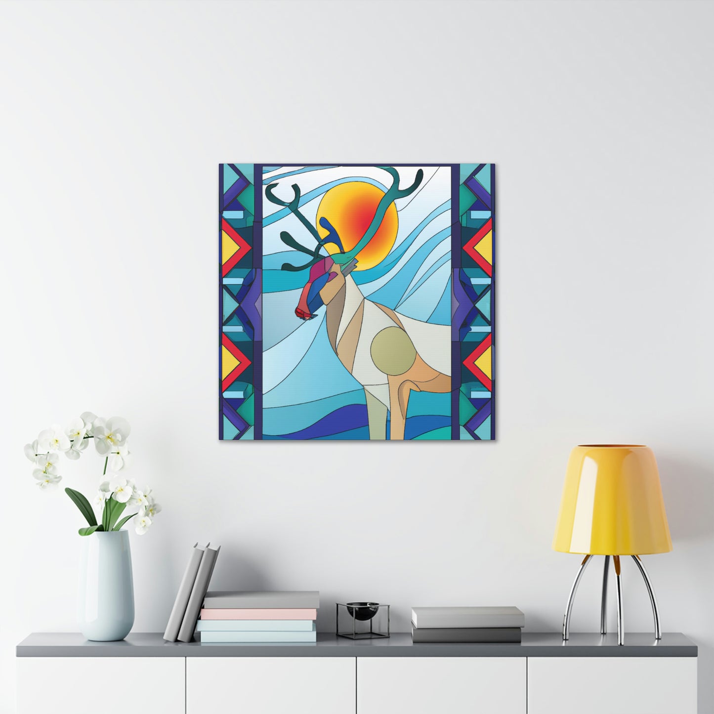 "Reindeer's Radiant Dance" - Canvas