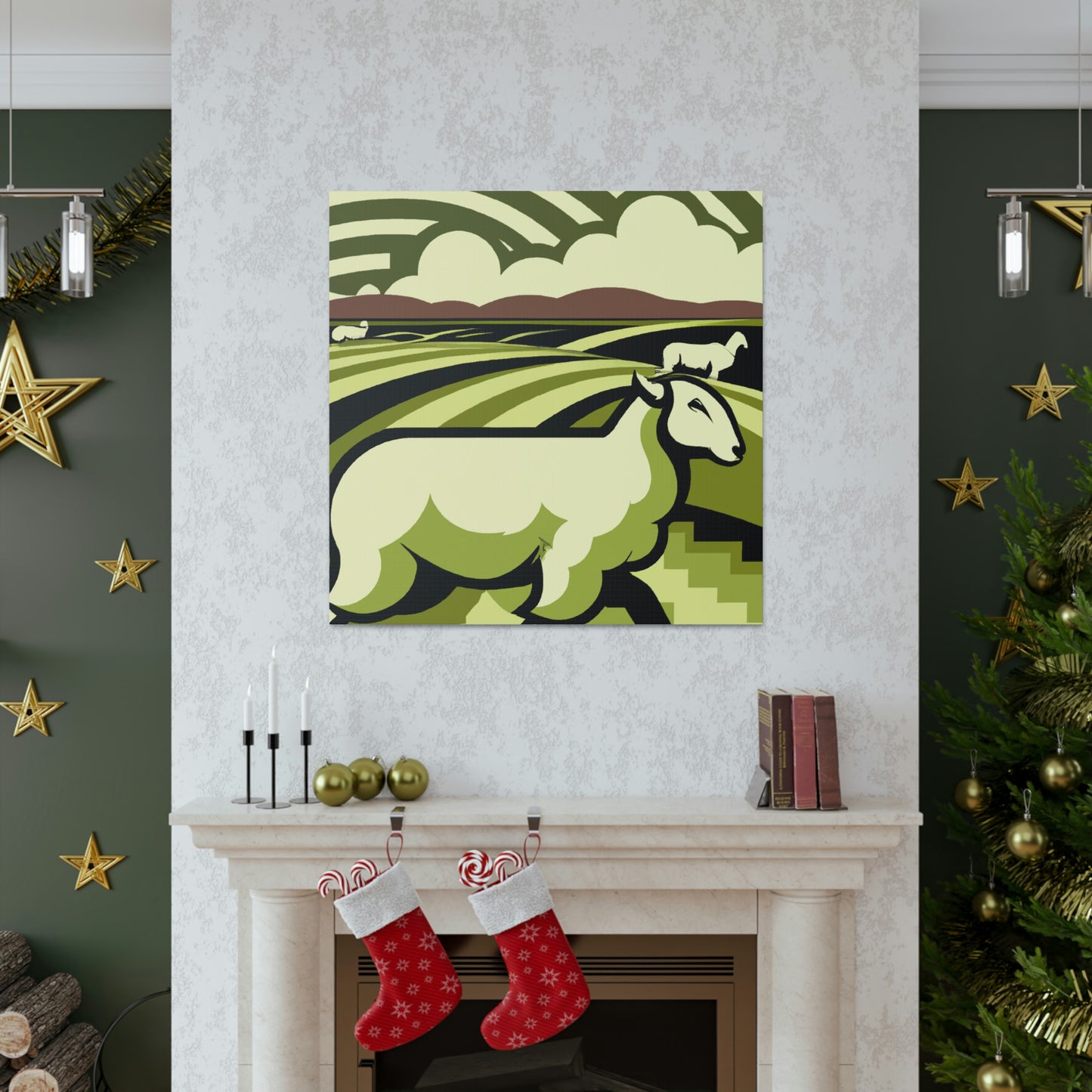 Sheep in Splendor. - Canvas