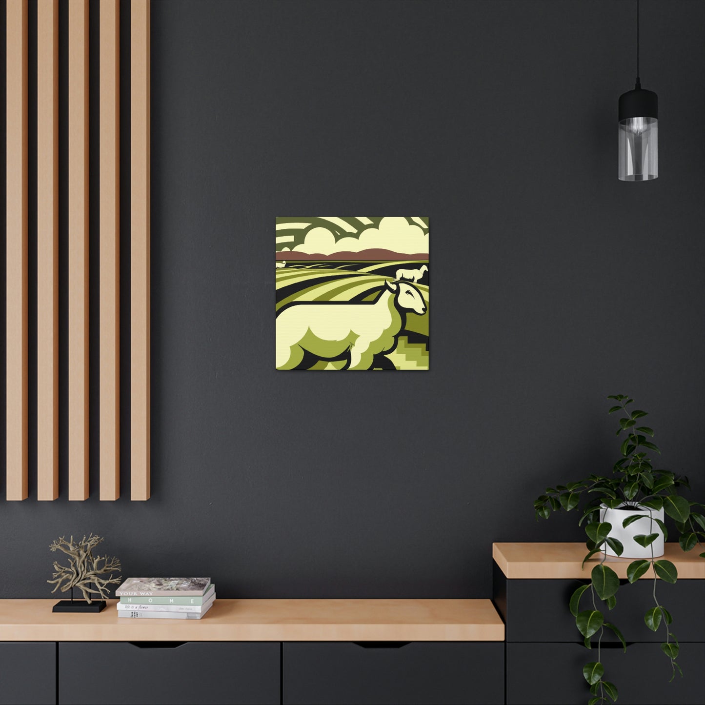 Sheep in Splendor. - Canvas