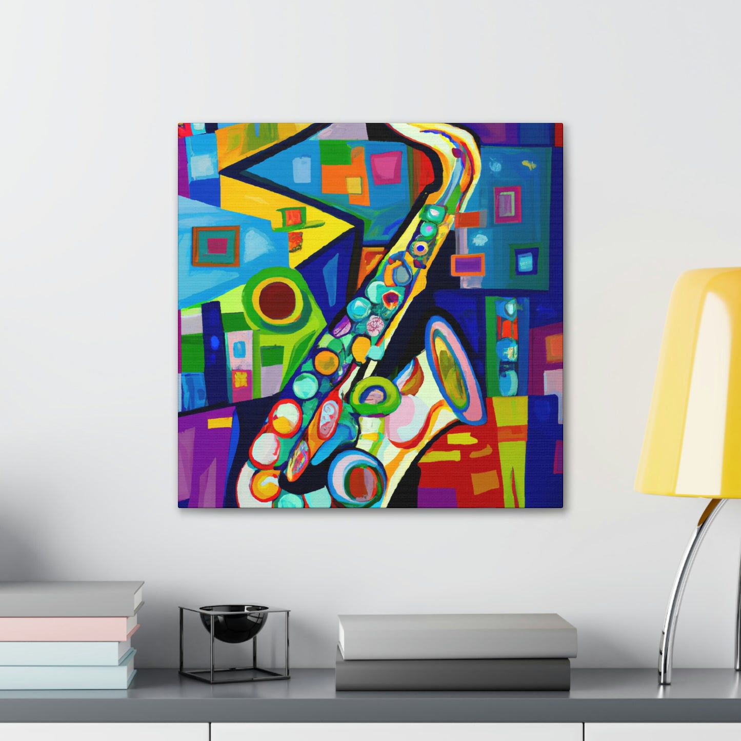 Saxophone in Blue Hues - Canvas