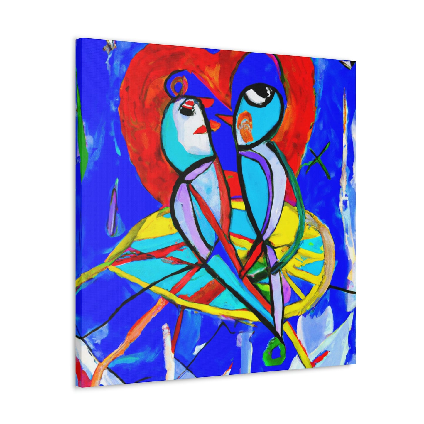 "Lovebirds On A Wire" - Canvas