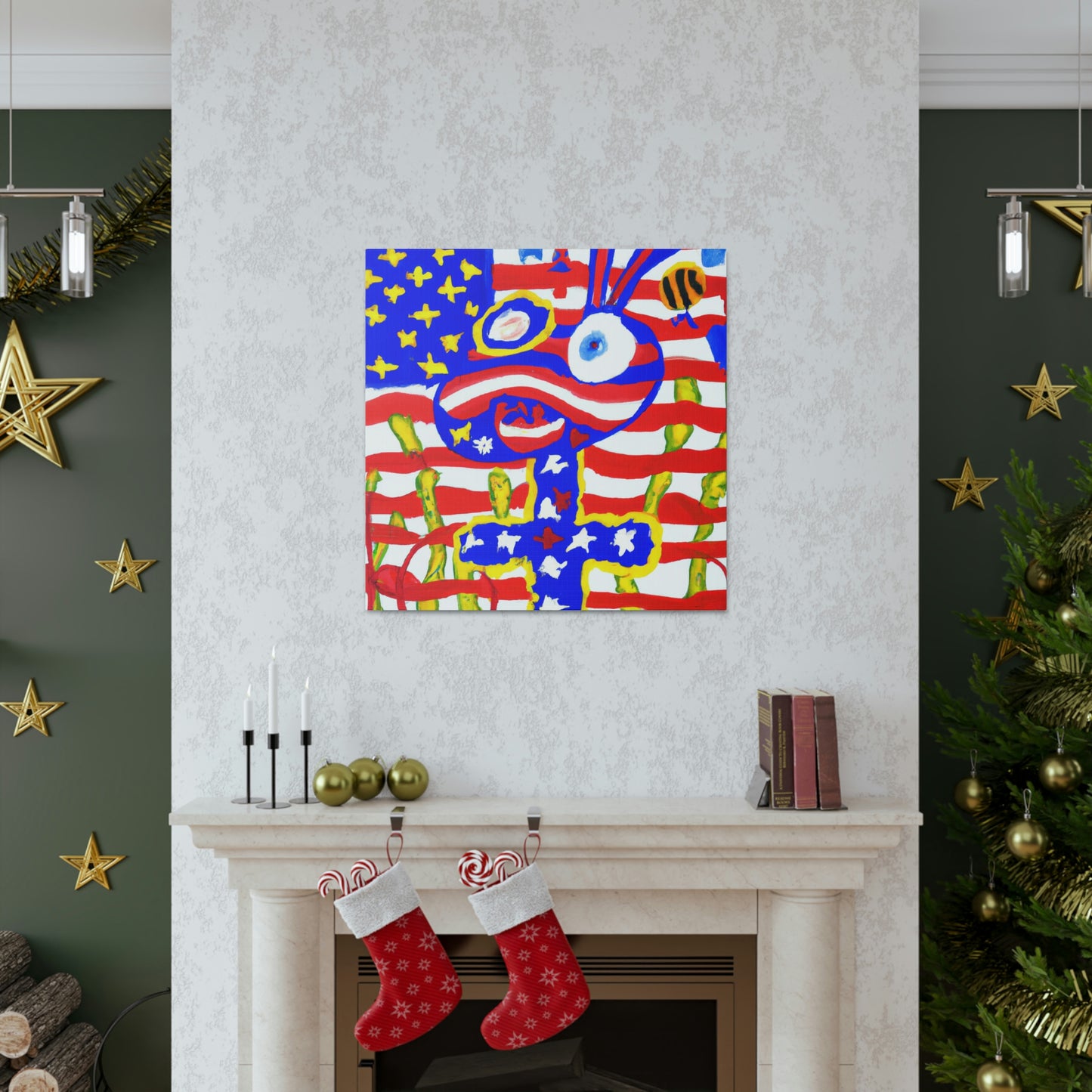 "Stars and Stripes Elegance" - Canvas