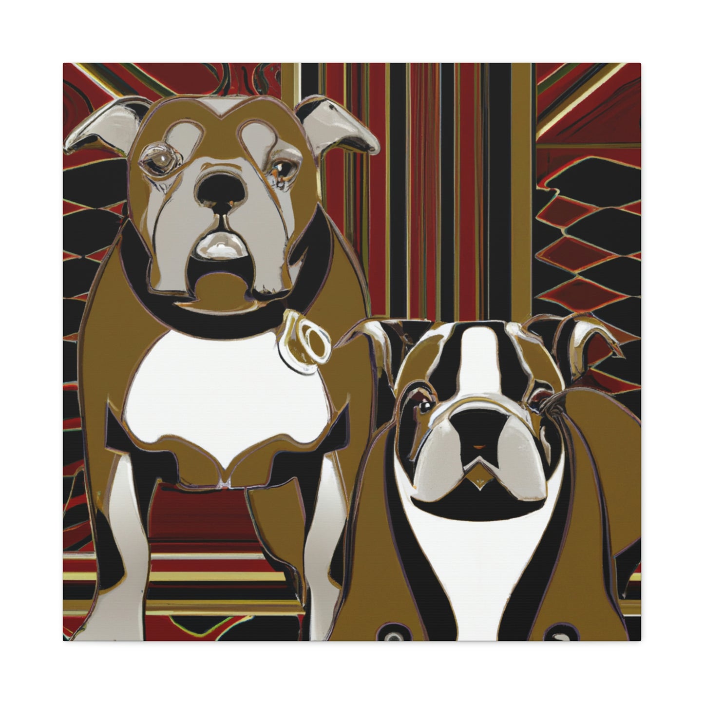 "Bulldog's Deco Grandeur" - Canvas