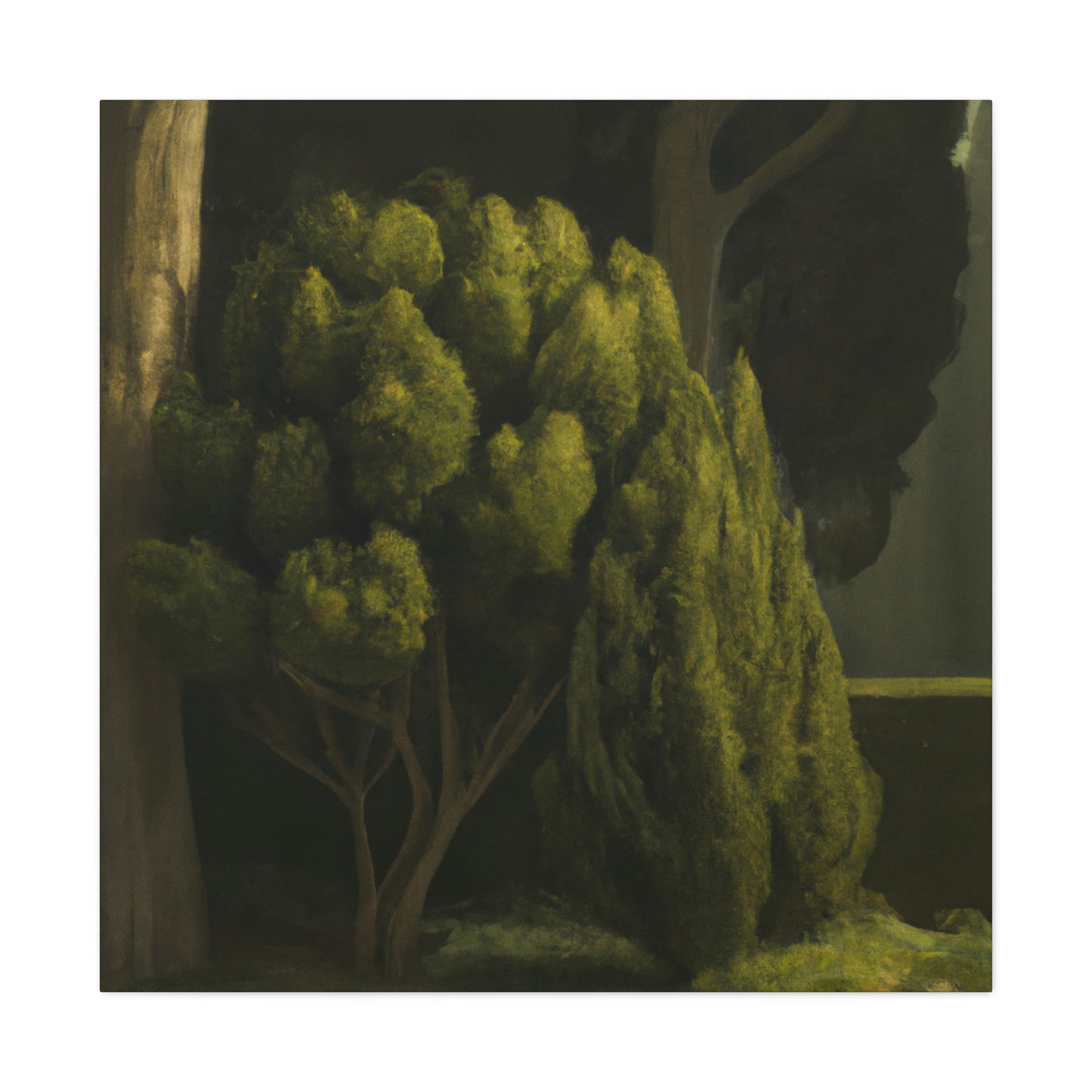 Cypress in Moonlight. - Canvas