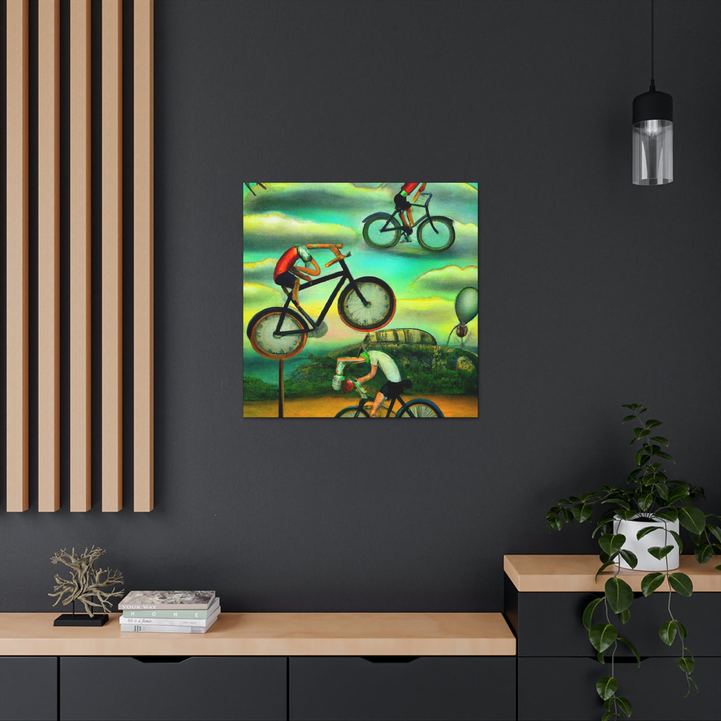 "Wheeled Dreamscape Biking" - Canvas