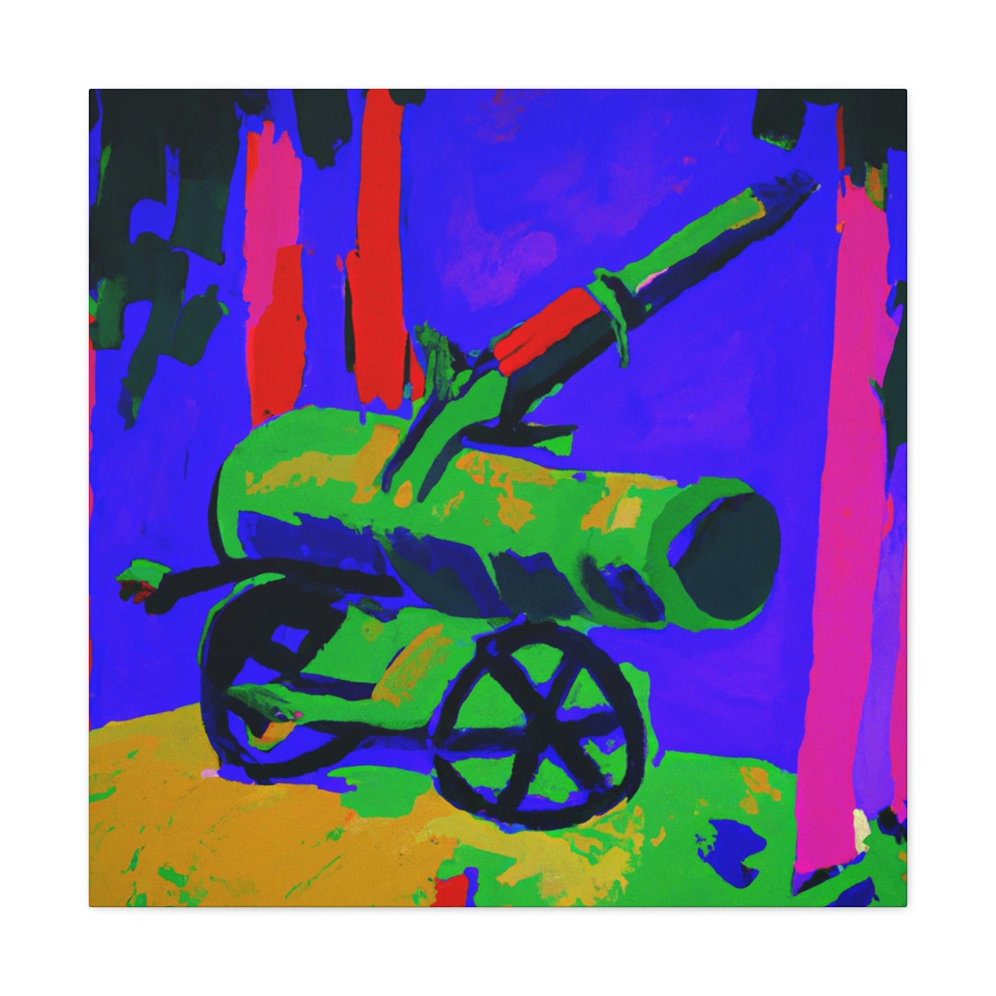 Guns on Fauve Canvas - Canvas