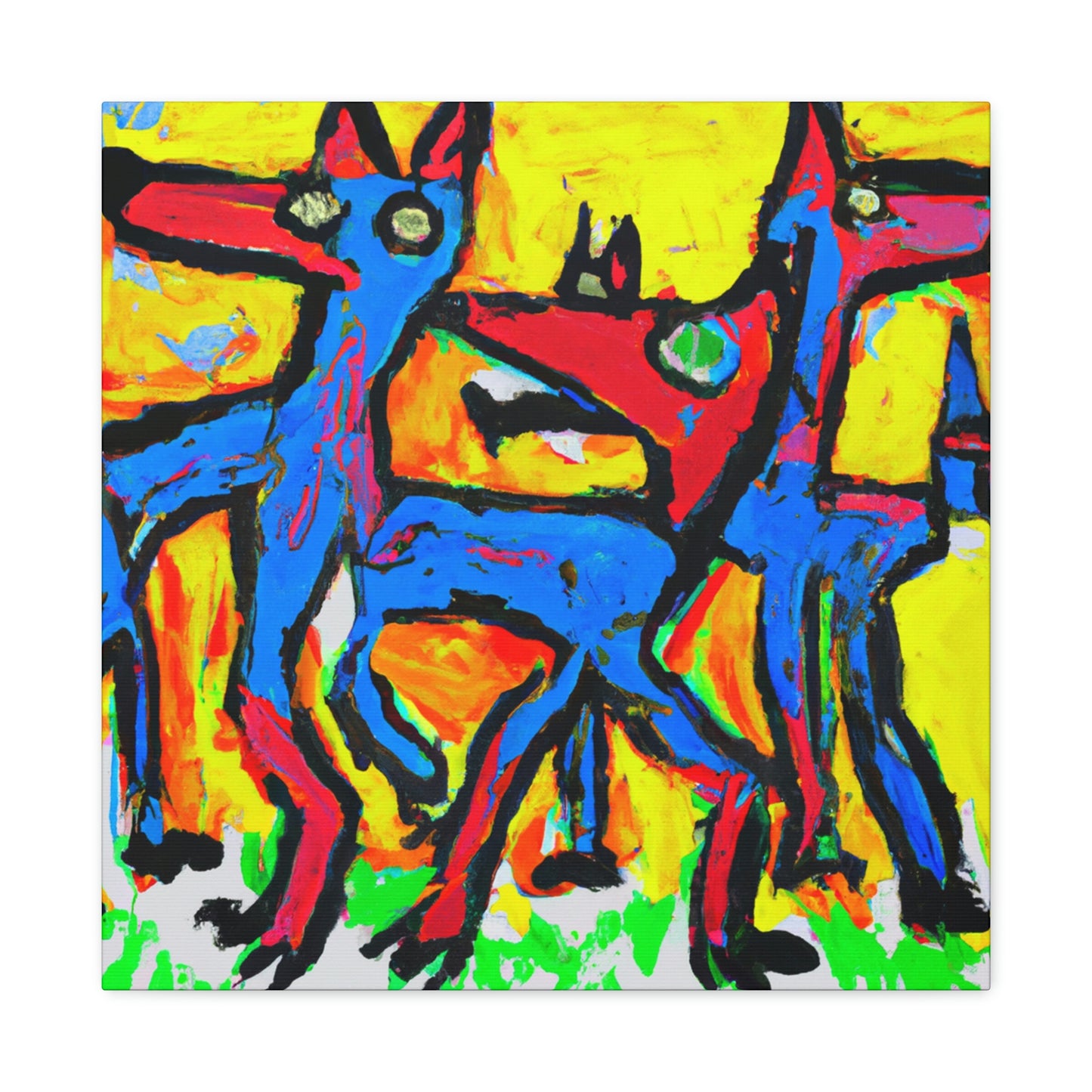 Coyotes in Expressionism - Canvas