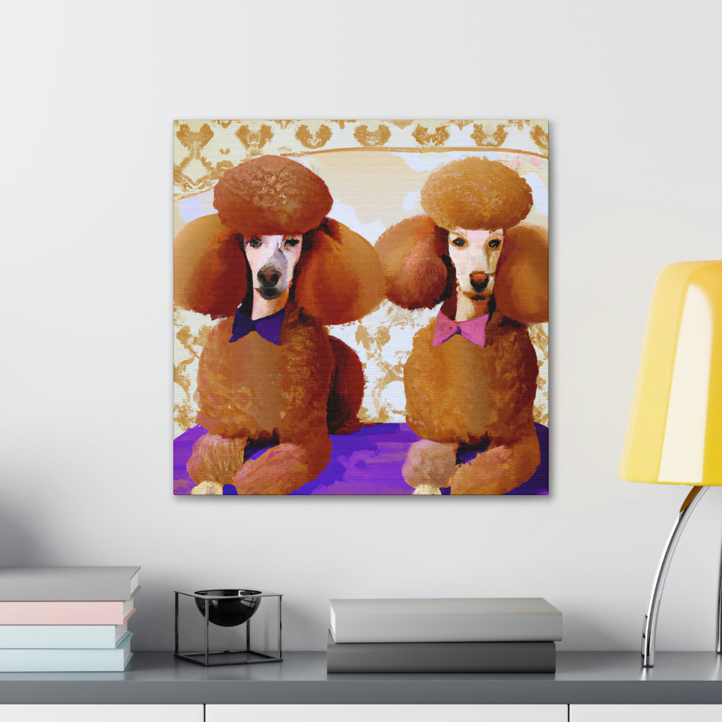 "Poodle in Art Deco" - Canvas