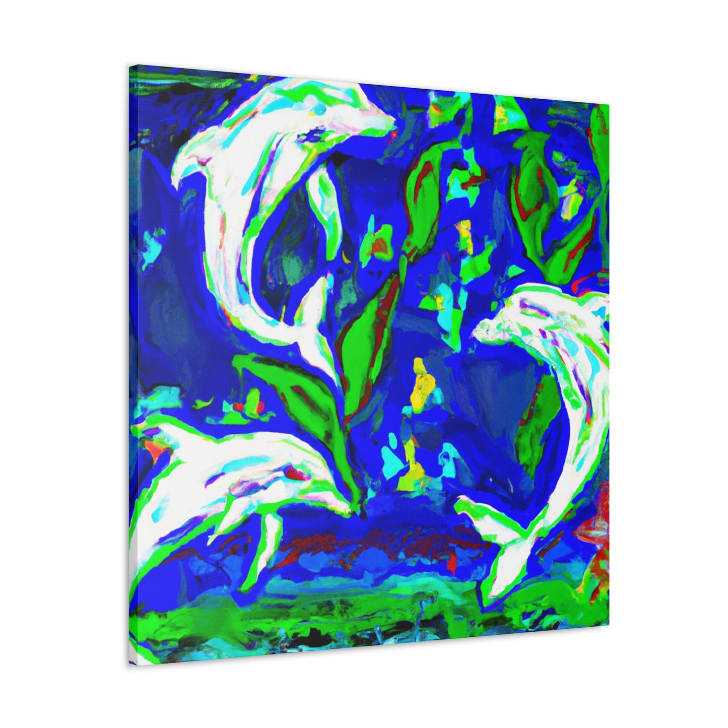 Dolphins Dance in Color - Canvas