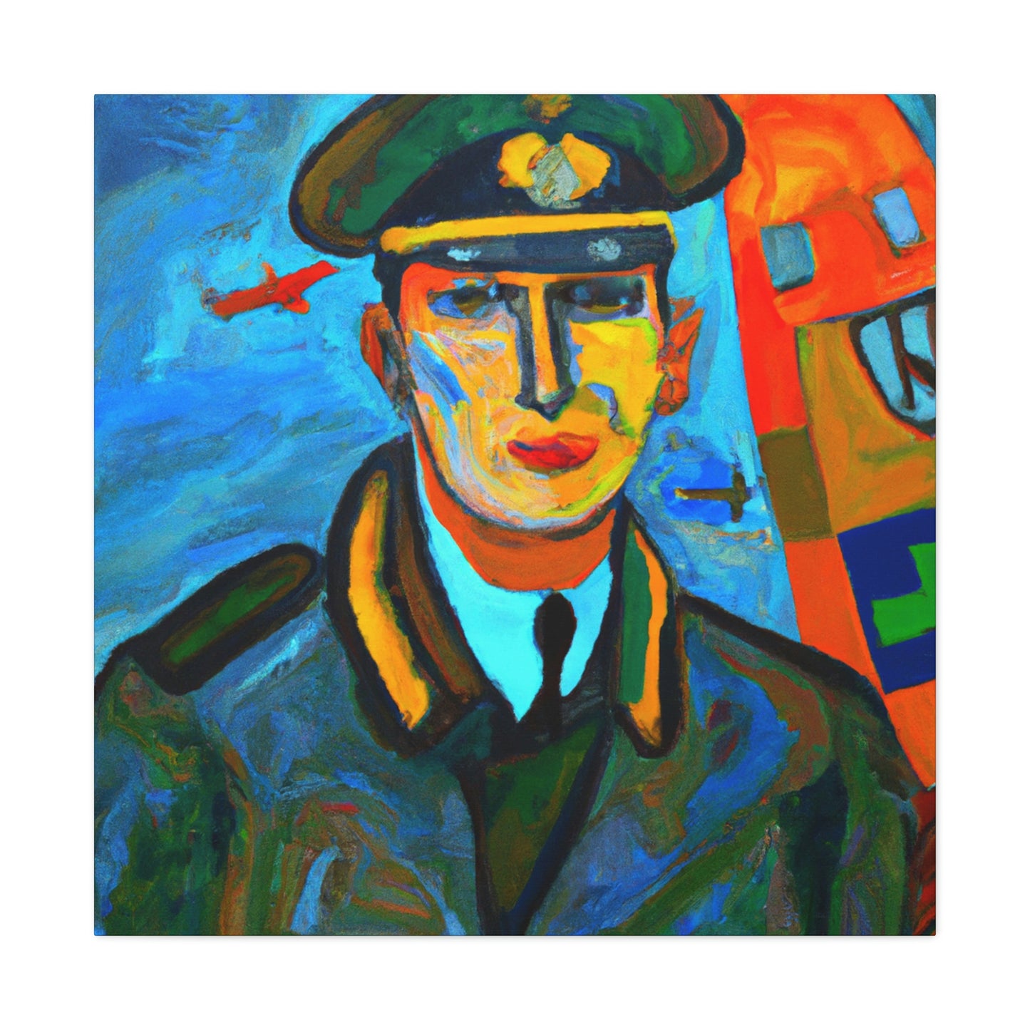 Navy Pilot in Fauve - Canvas