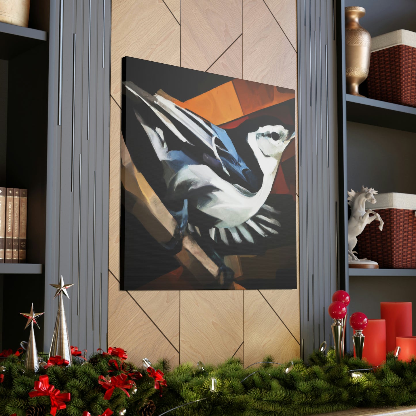 "Nuthatch in Art Deco" - Canvas