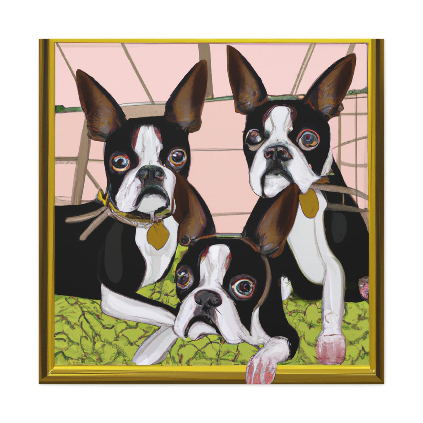 "Boston Terrier Reflection Shine" - Canvas