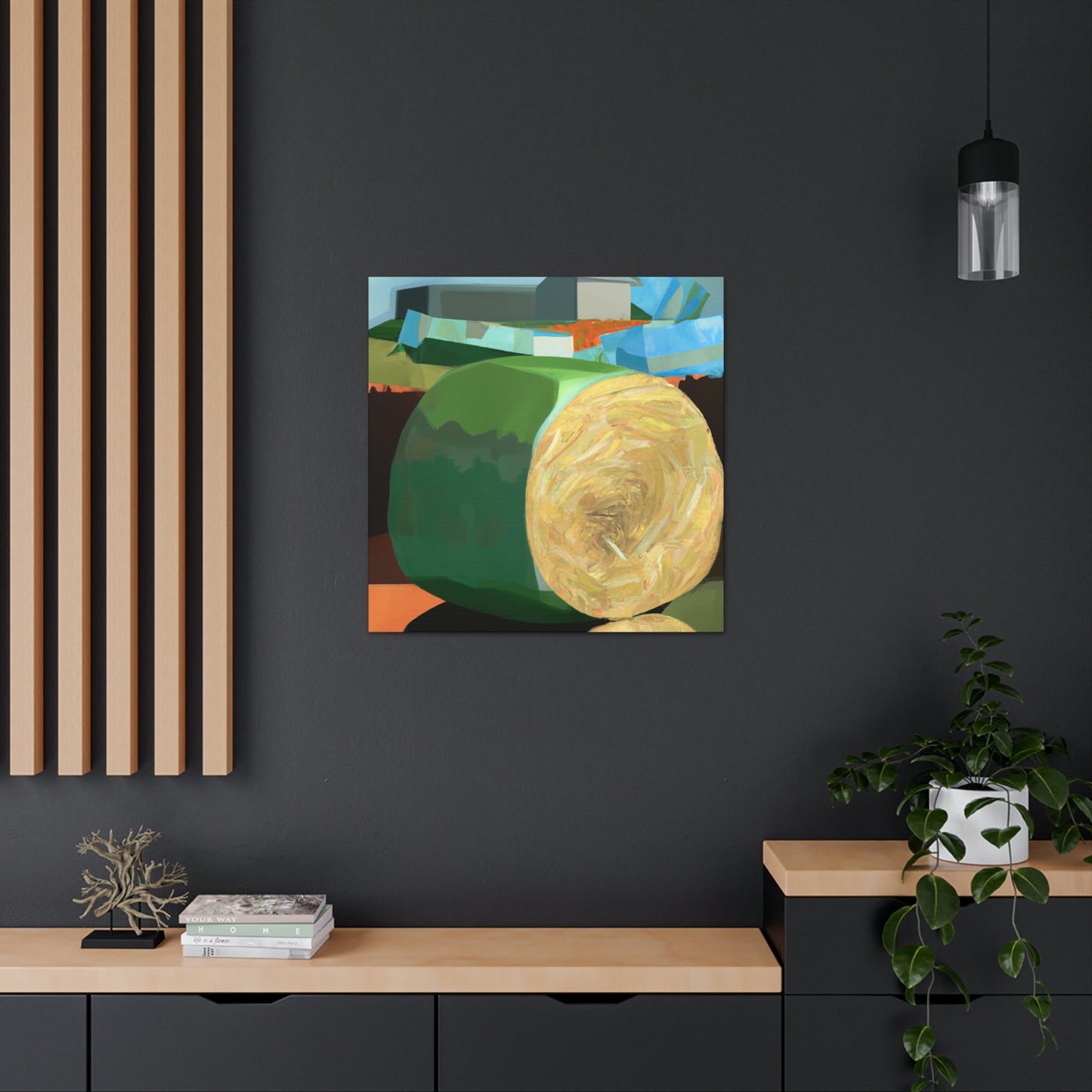 "Hay Bales in Deco". - Canvas