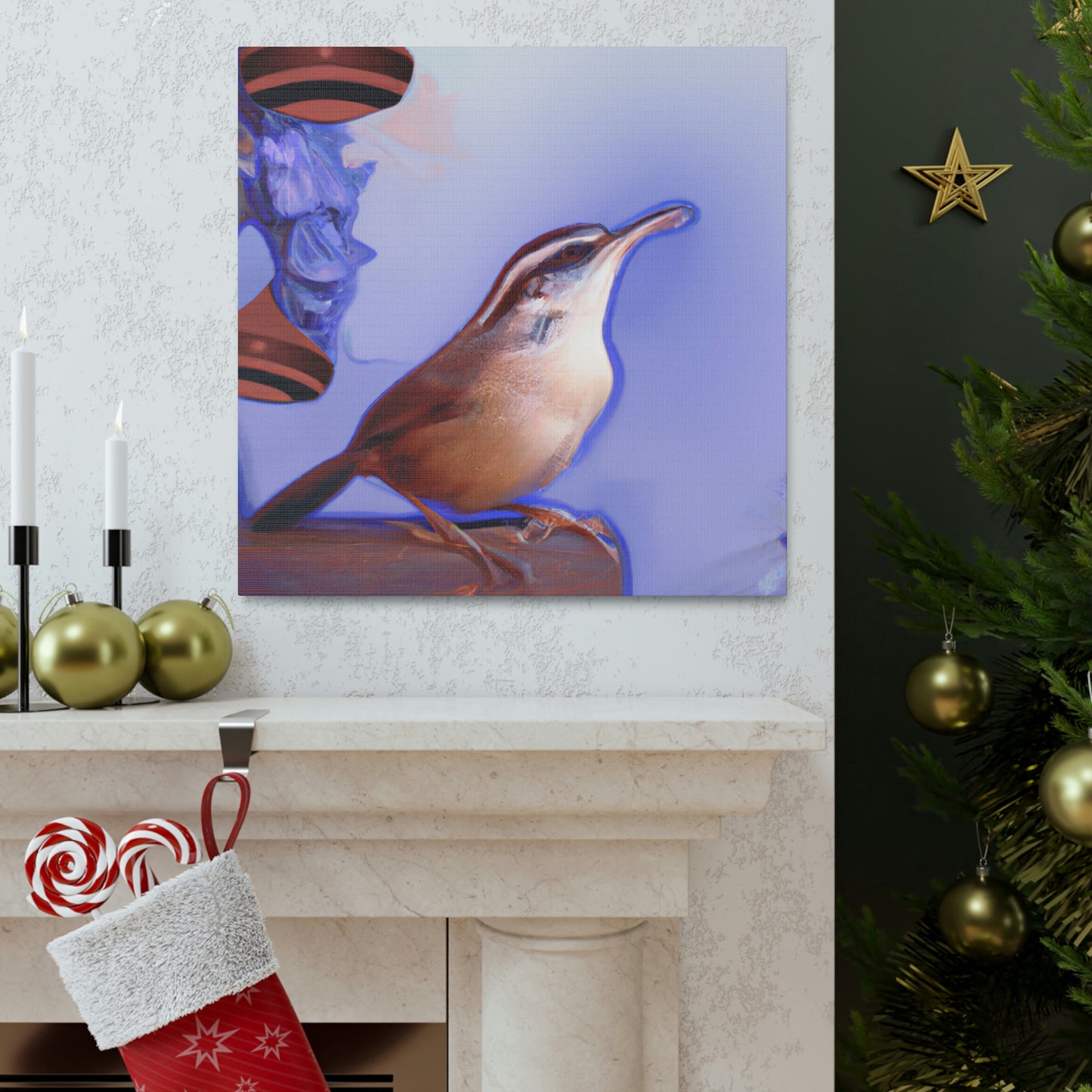 Carolina Wren Reflection - Canvas