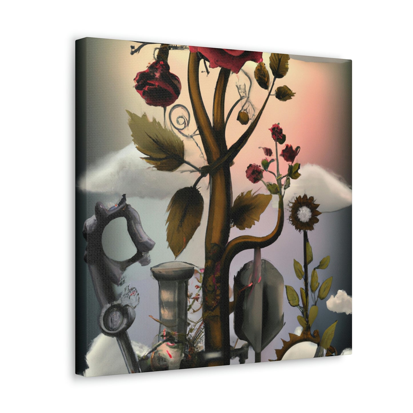 Rose and Brass Blooms - Canvas