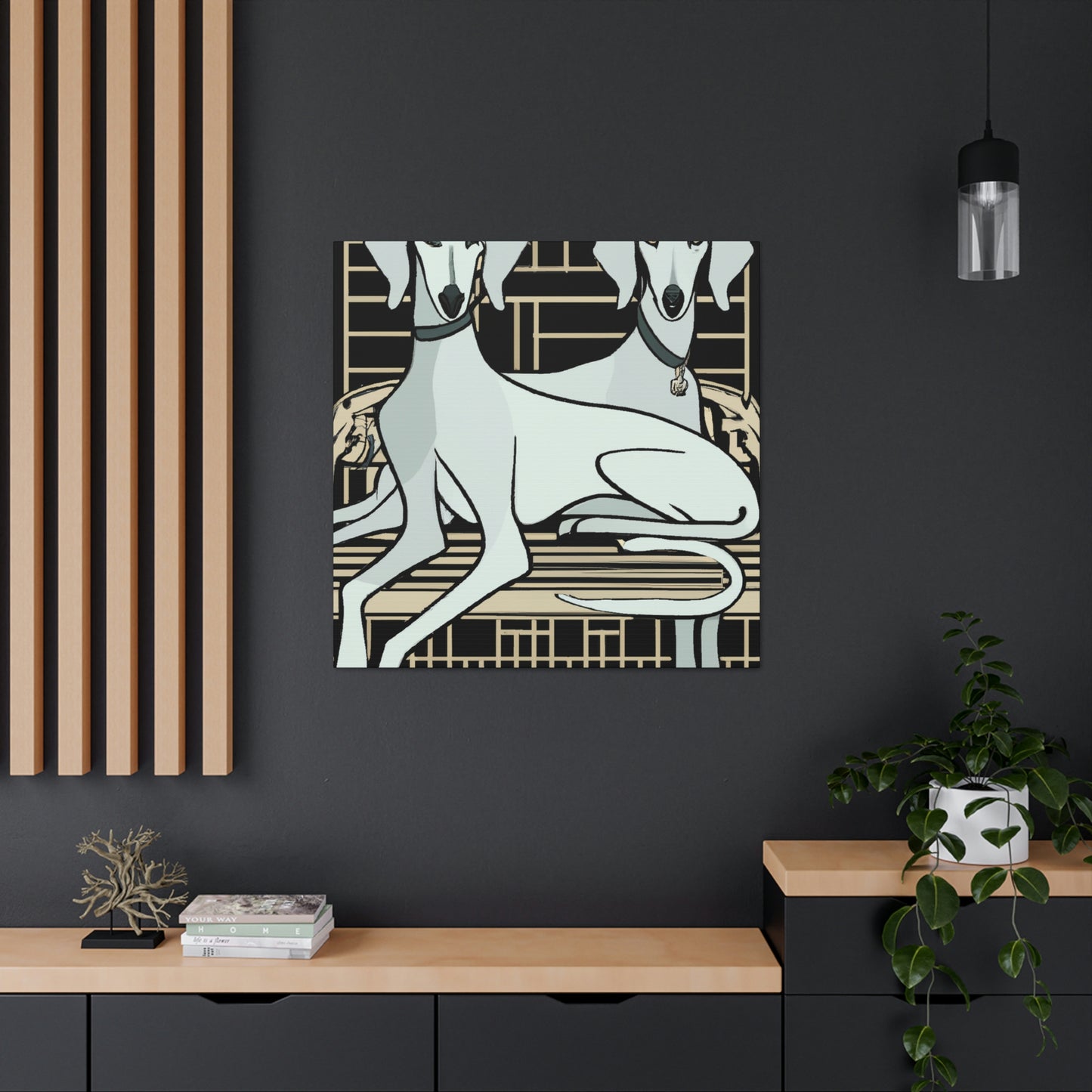 Midnight Weimaraner Glitter - Canvas