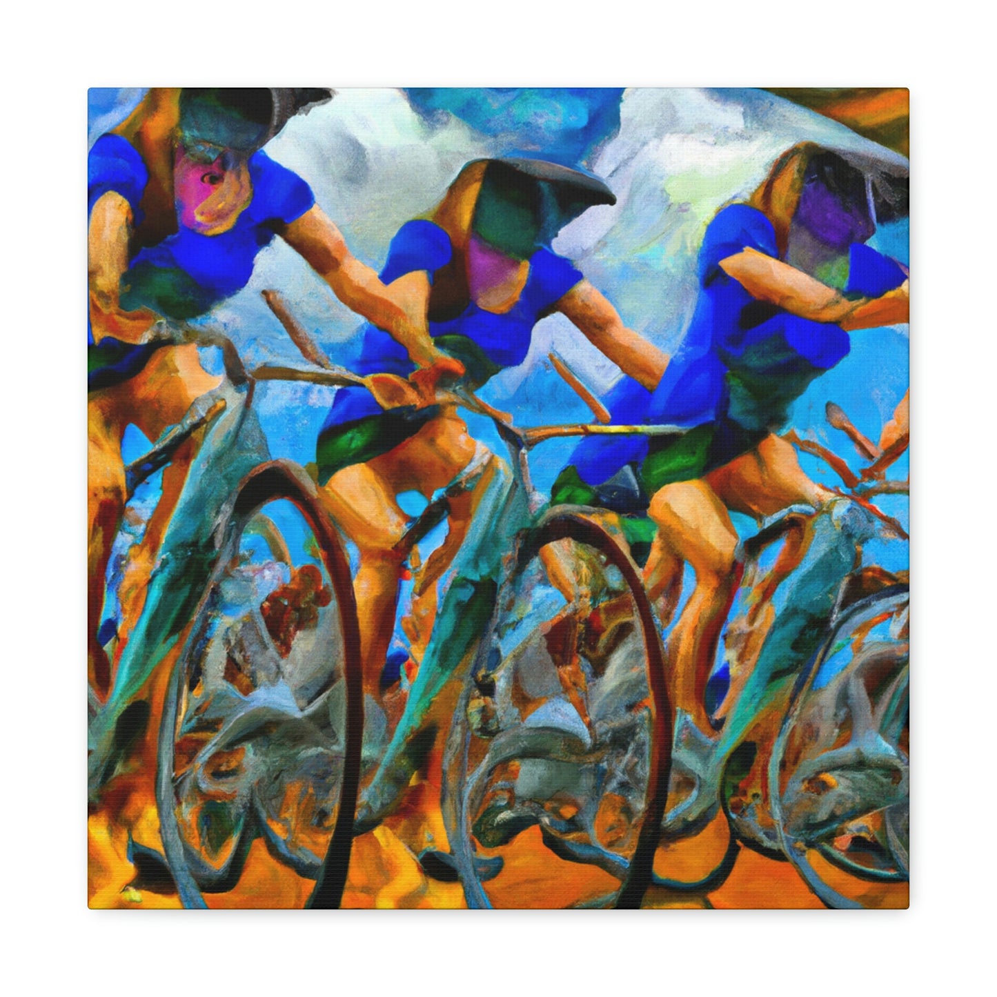 Biking Through Dreamscape - Canvas