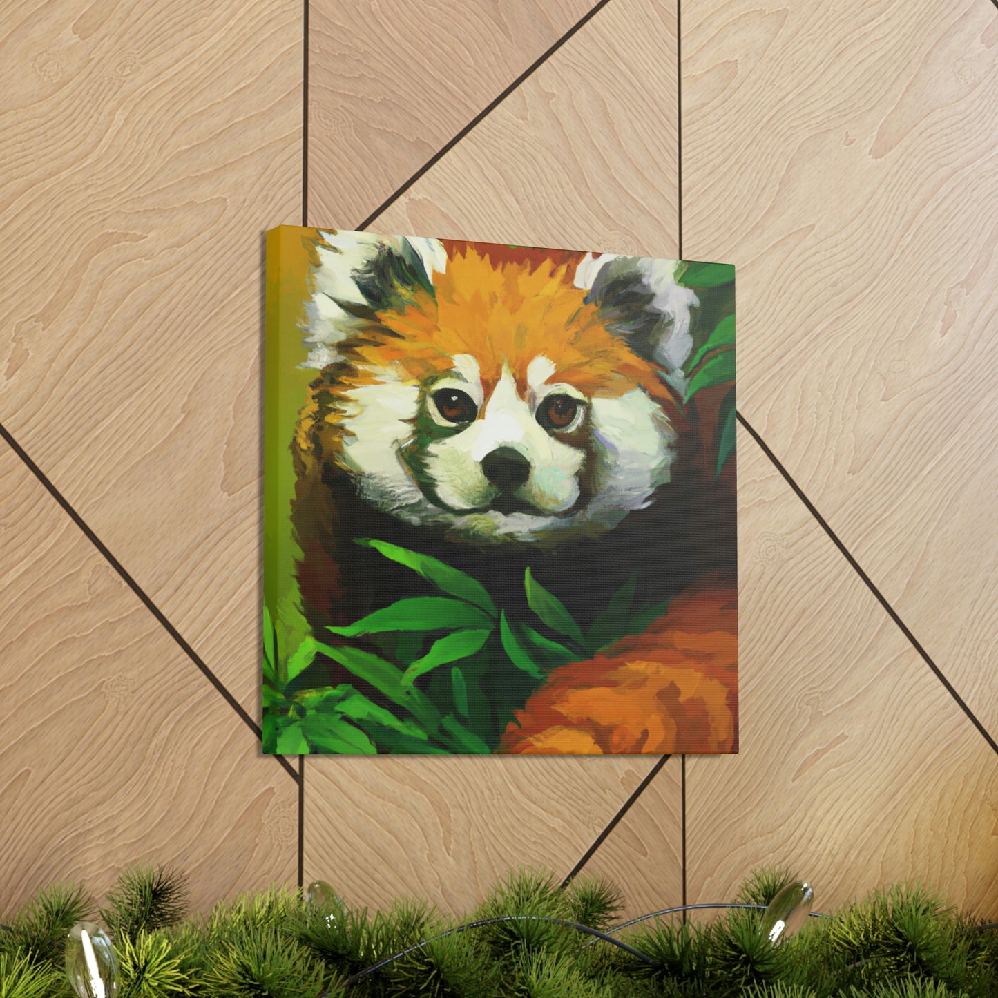 Red Panda in Art Deco - Canvas