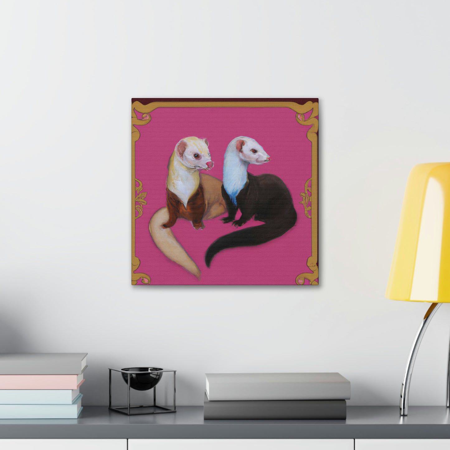 Ferrets in Art Deco - Canvas