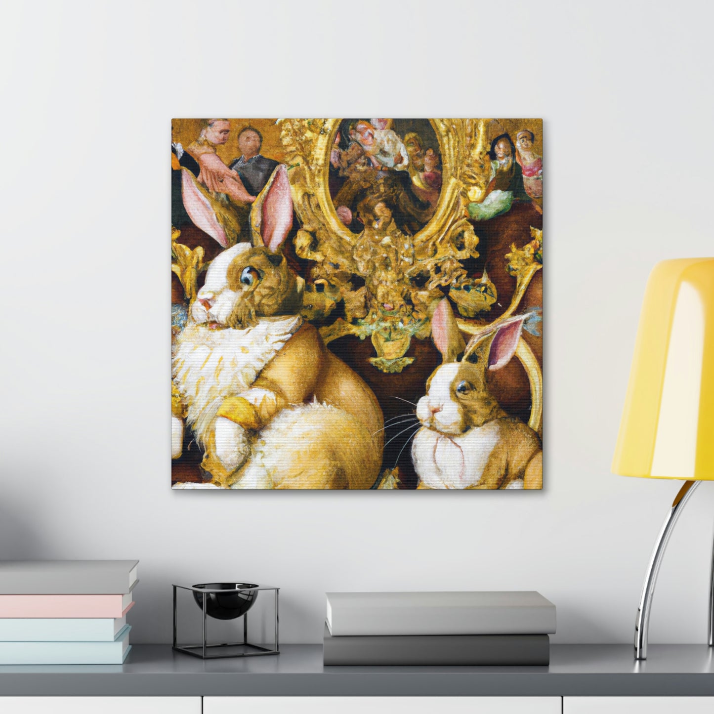 "Rabbits in Baroque Splendor" - Canvas