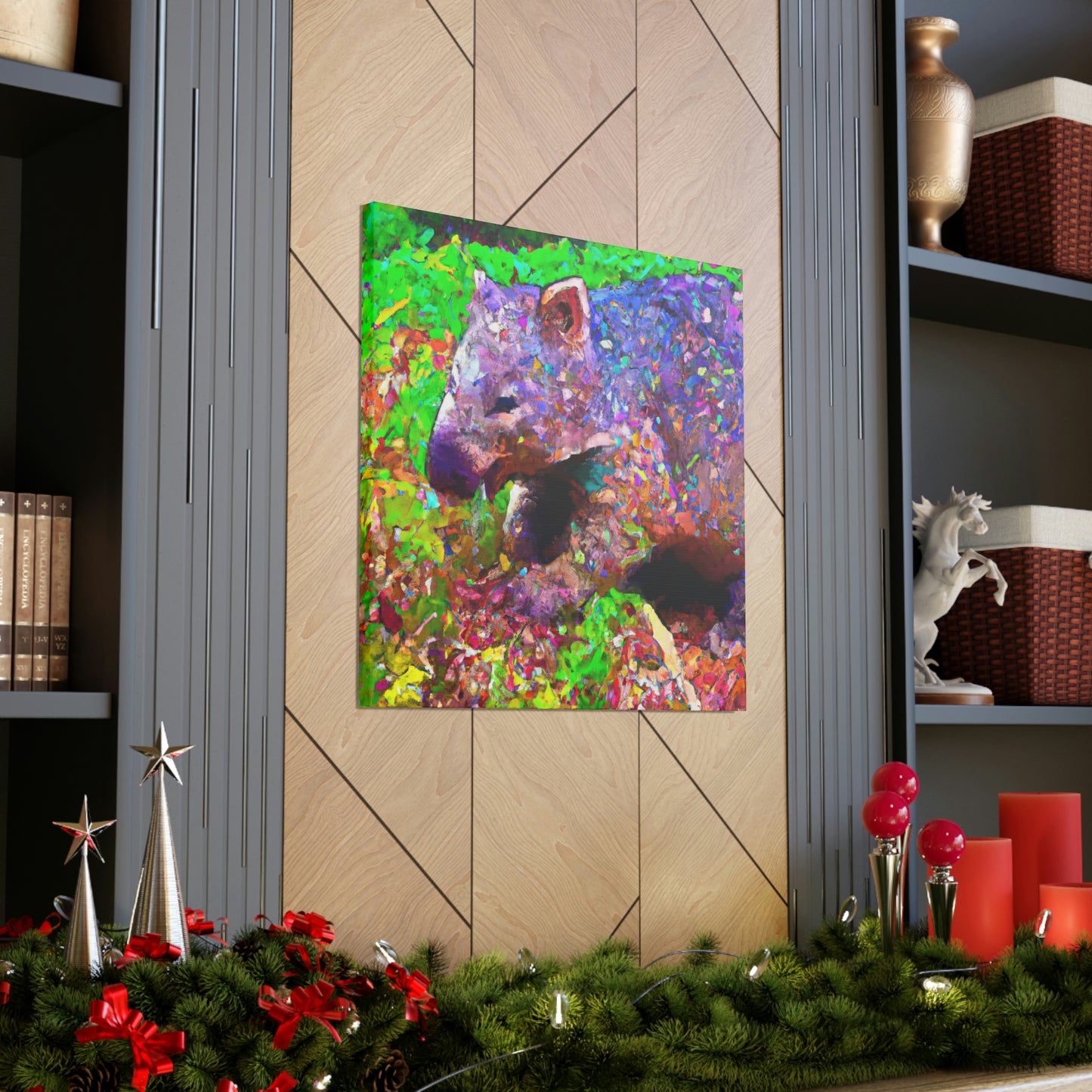 "Wombat in Pointillism" - Canvas