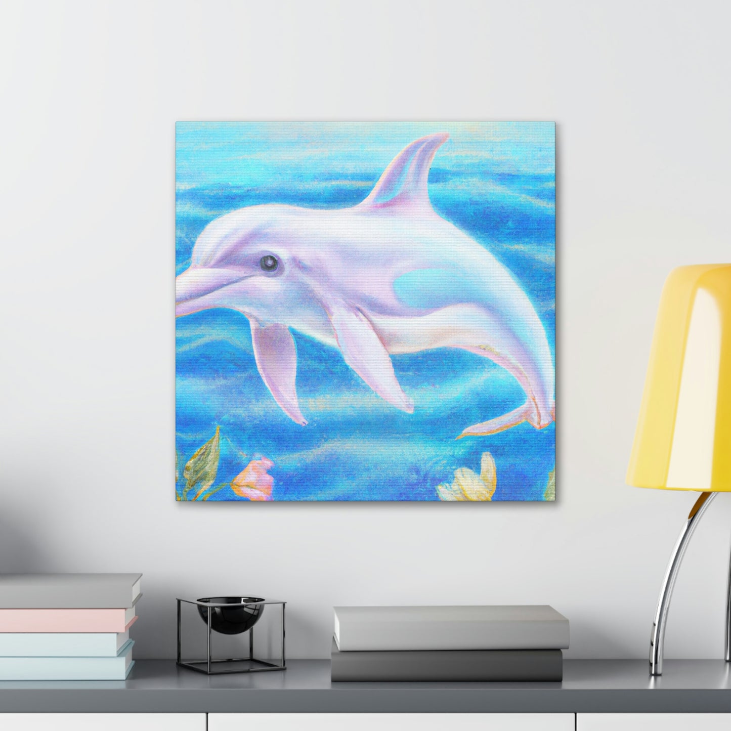 "Dolphins in Aquamarine Seas" - Canvas