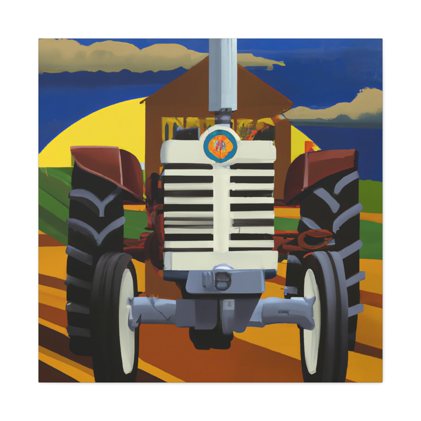 Tractor in Art Deco - Canvas