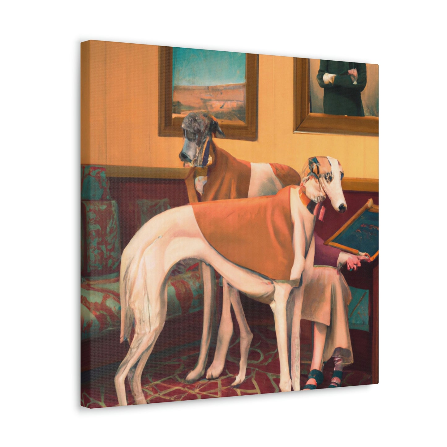 Greyhound in Moonlight. - Canvas