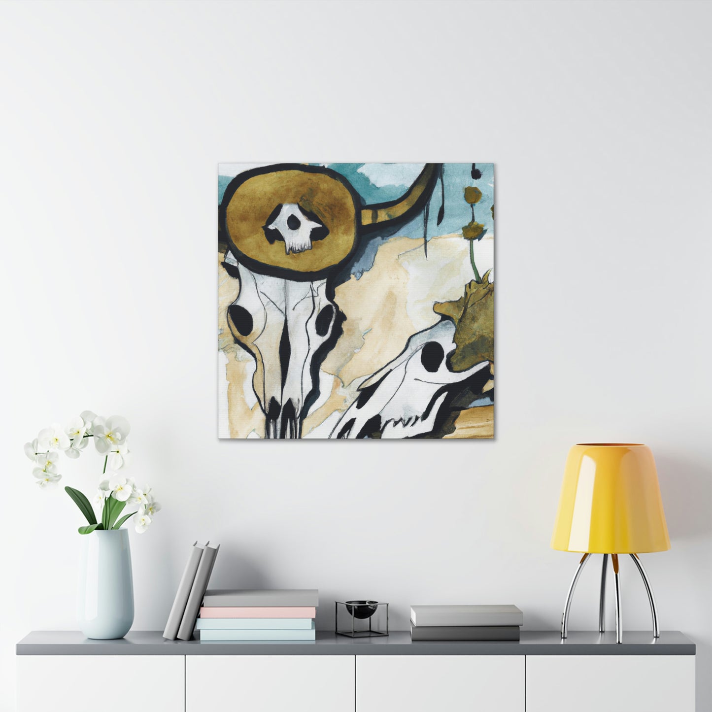 "Cow Skull in Vision" - Canvas