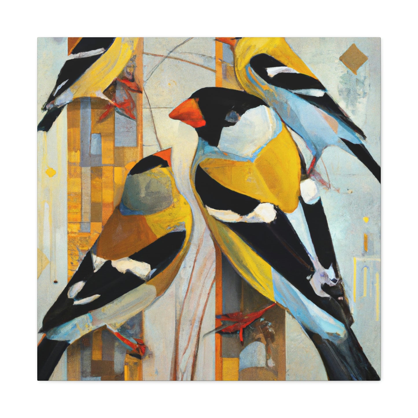 "Goldfinch in Deco Style" - Canvas