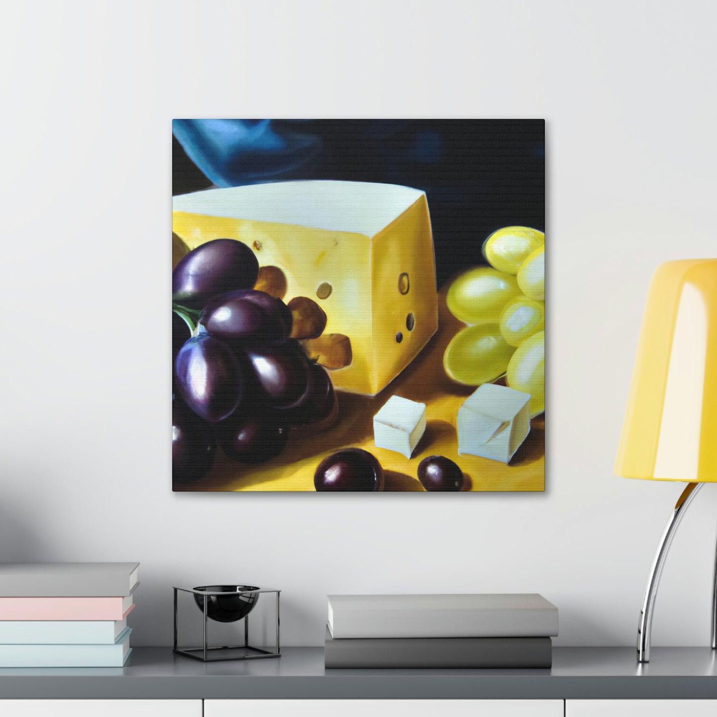 Cheese and Grapes Tapestry - Canvas