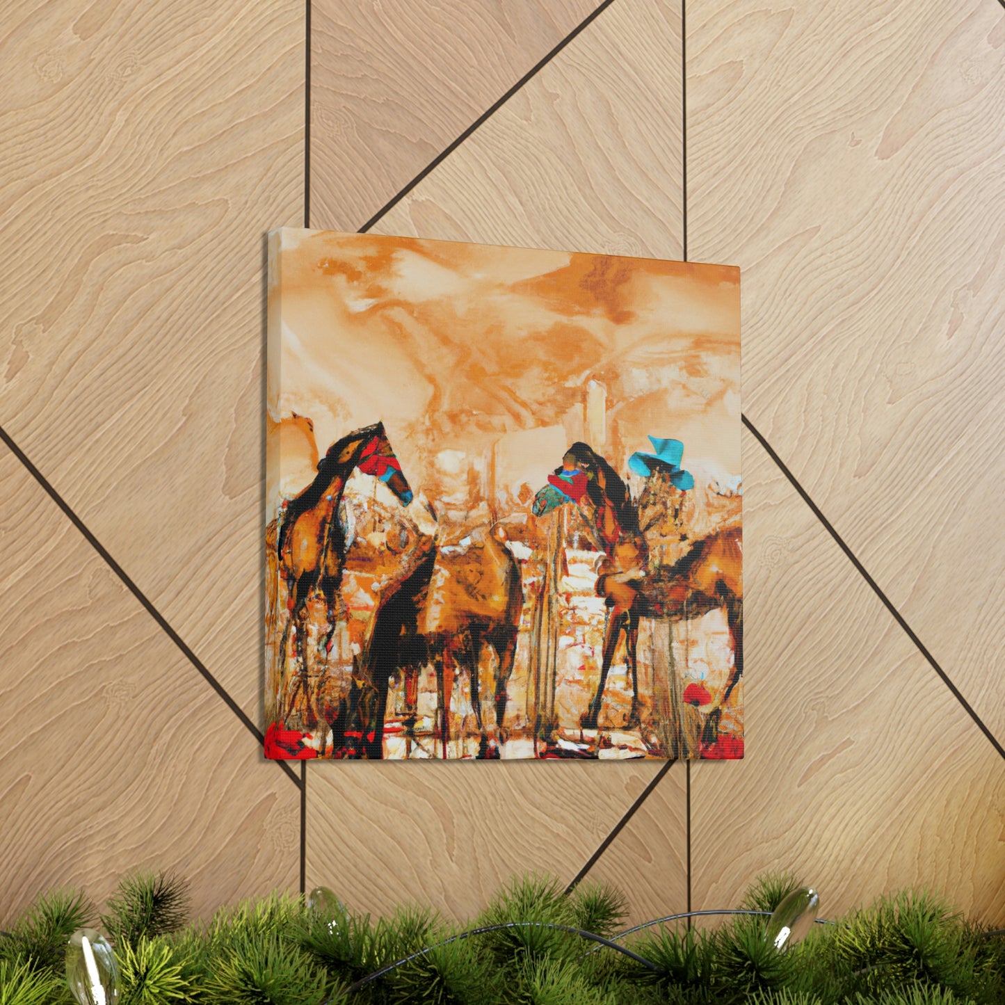 "Horses Grazing Horizon" - Canvas