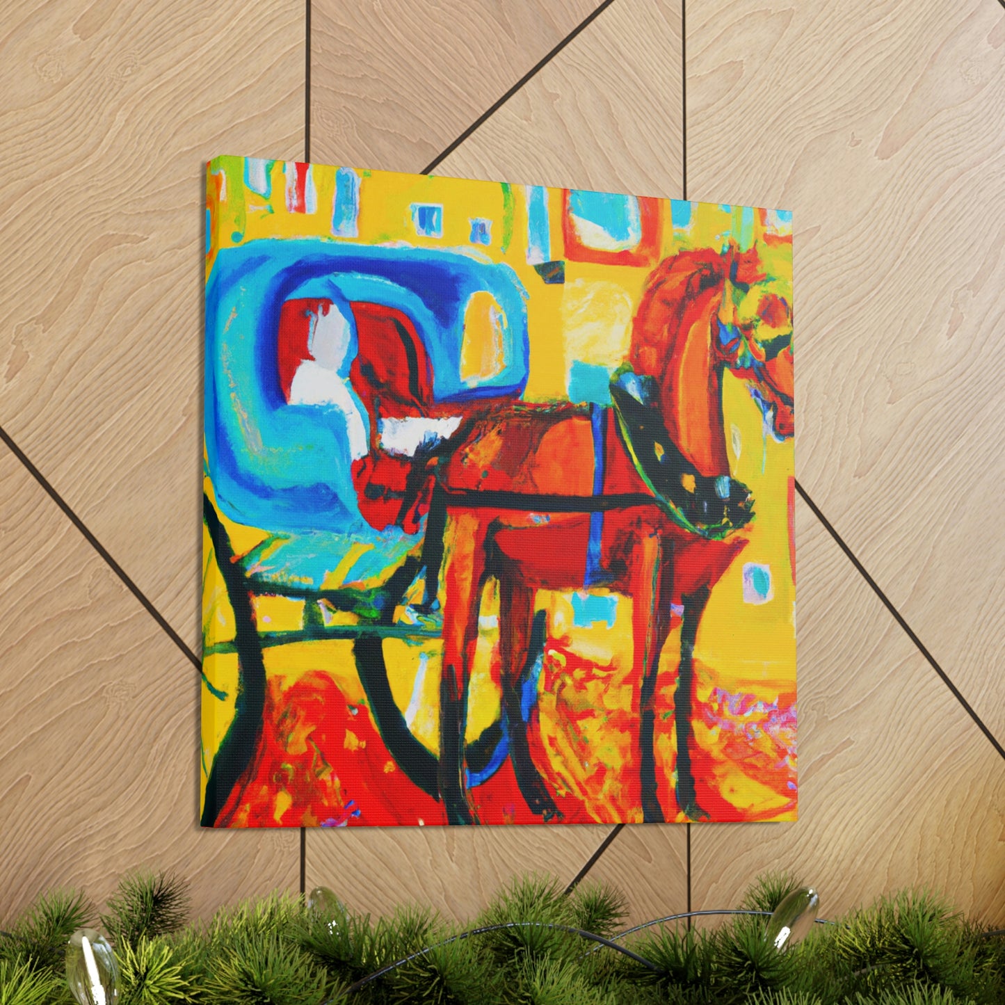 "Horse Drawn Carriage Ride" - Canvas