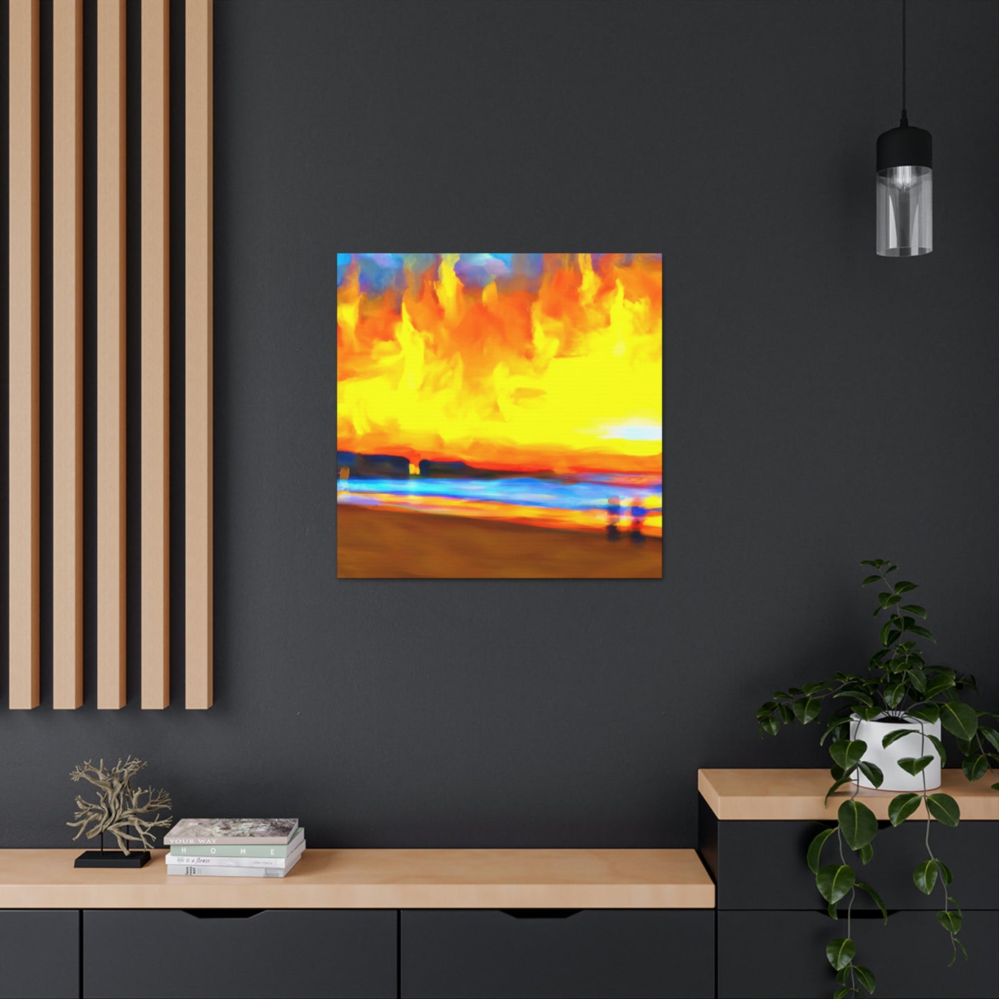 A Framed Glowing Sunset - Canvas