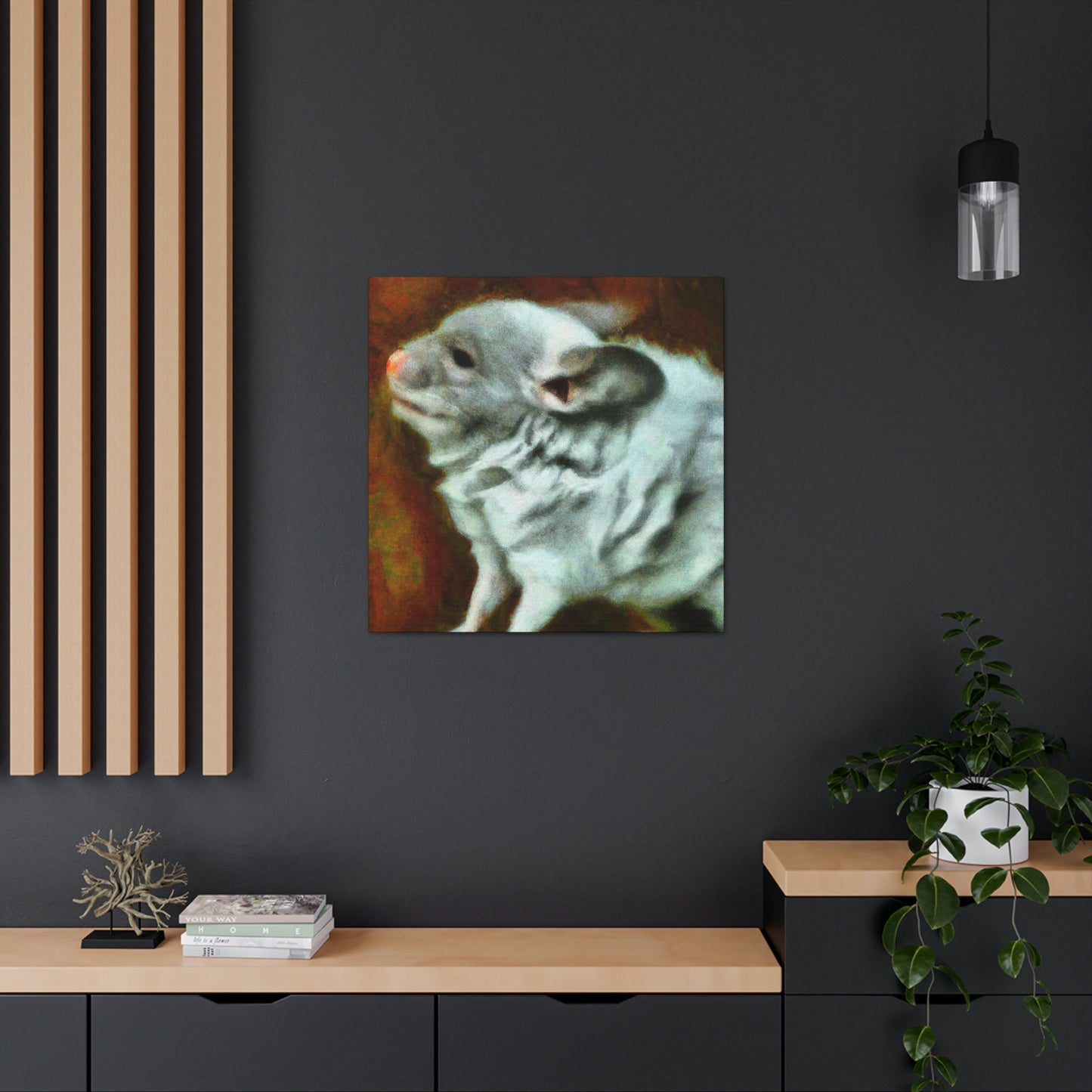 "Chinchilla in Moonlight" - Canvas