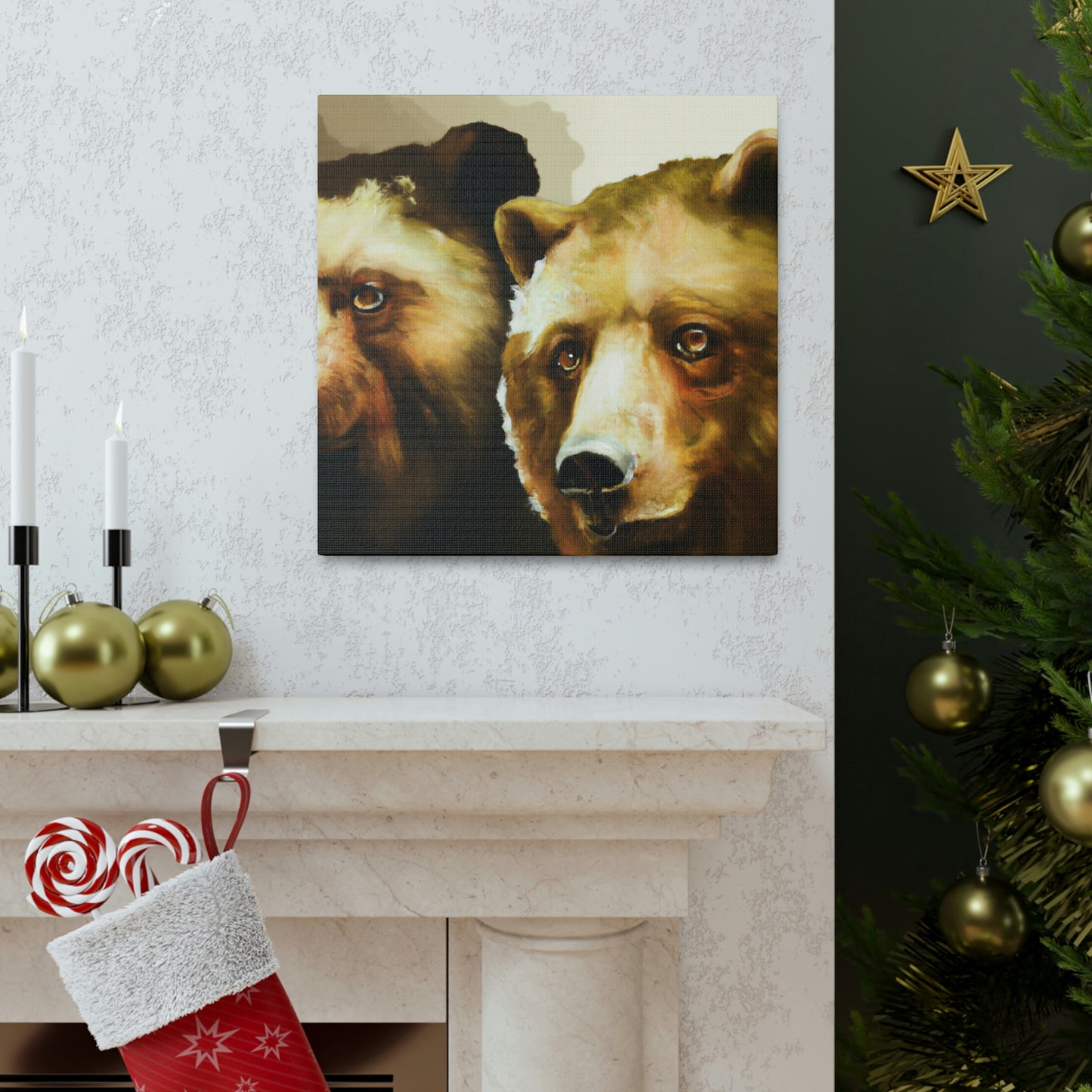 Grizzly Bear Family Portrait - Canvas