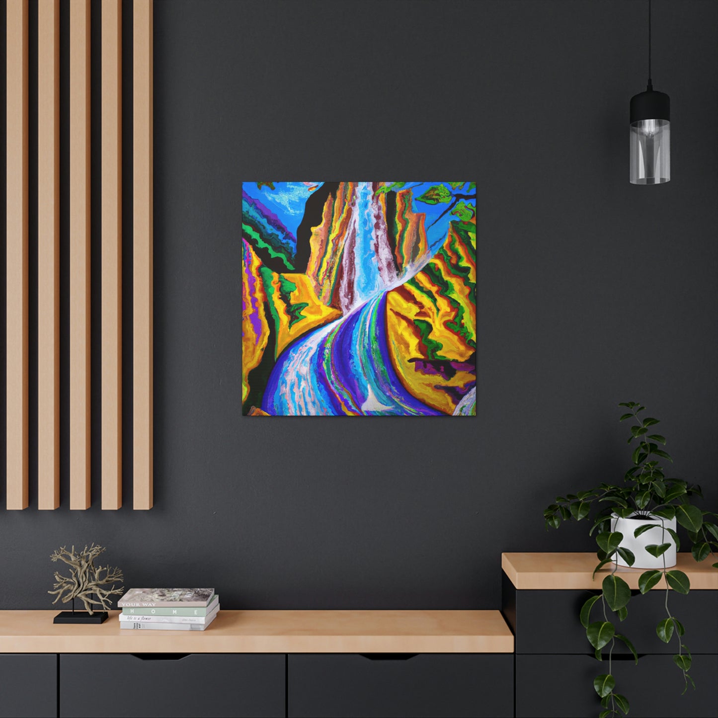 Waterfall in Expressionism - Canvas