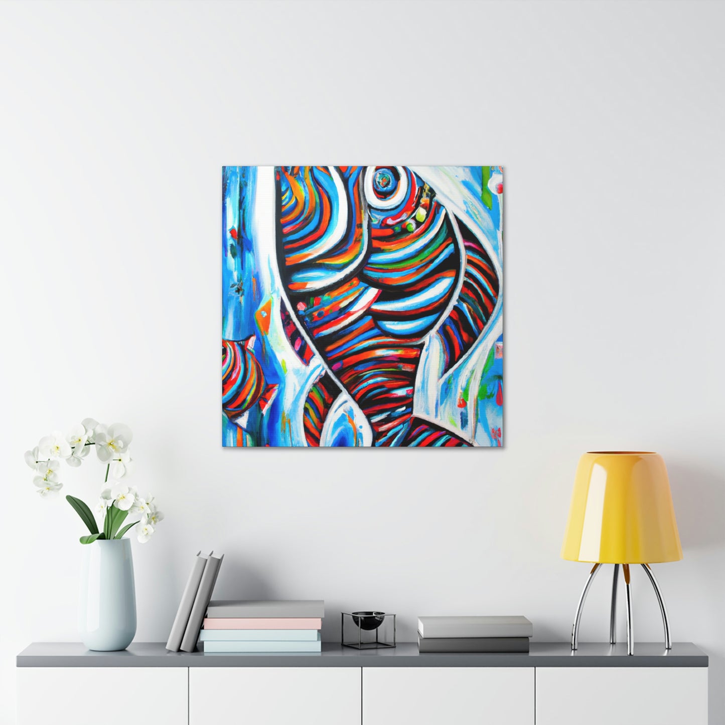 "Fish in Swirling Colors" - Canvas