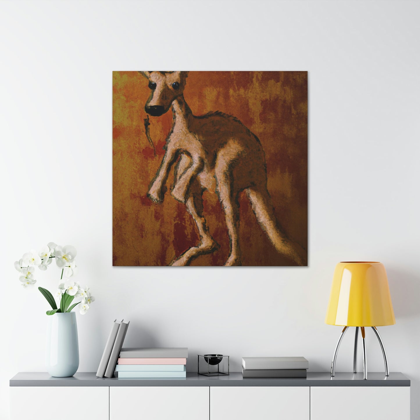 Kangaroo in Moonlight - Canvas