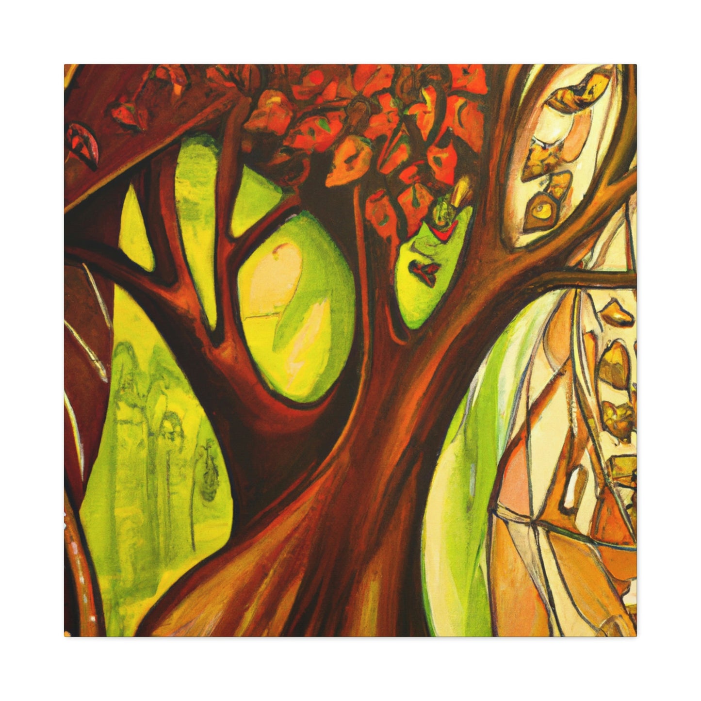 Leafy Splendor Abstract - Canvas