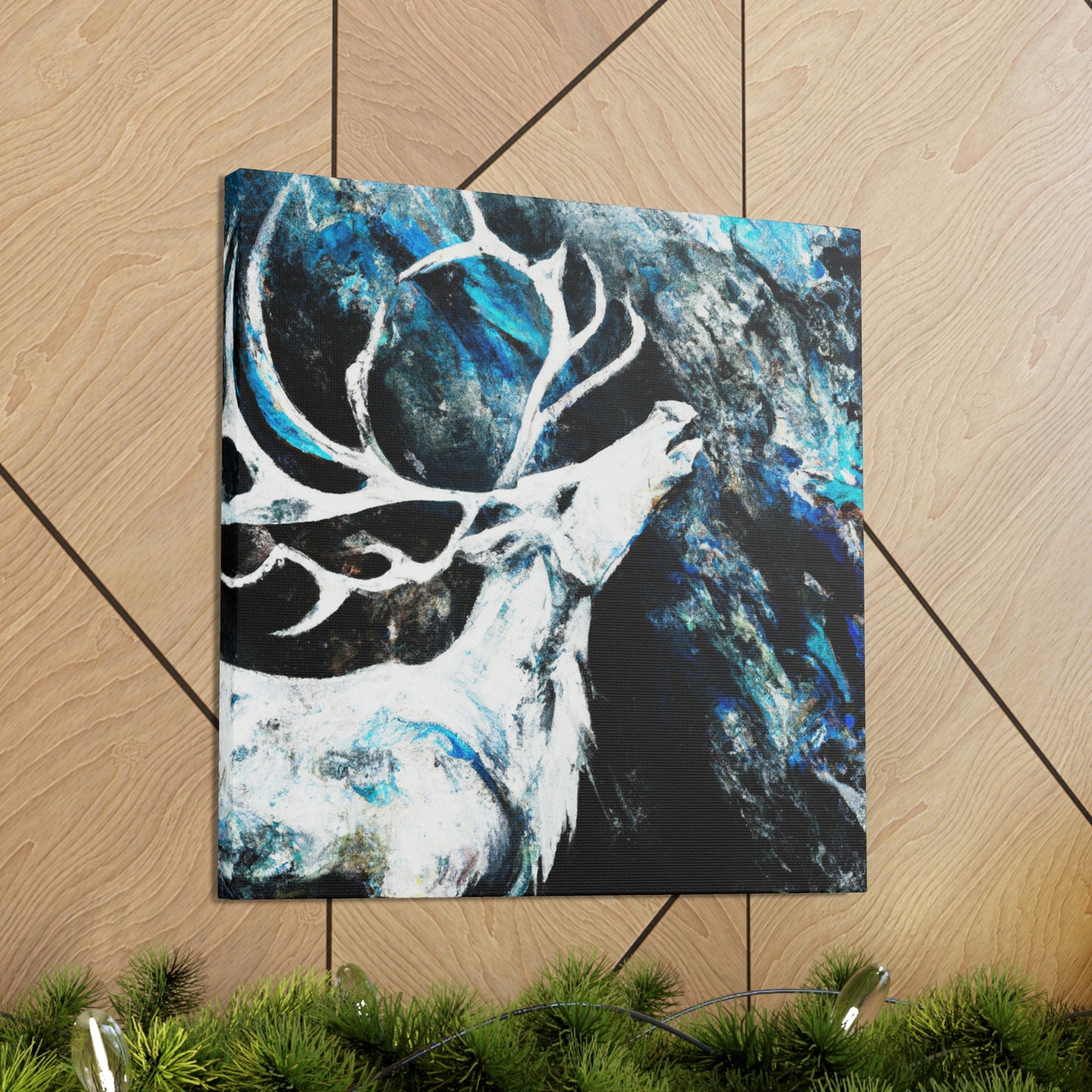 "Reindeer Abstract Expression" - Canvas