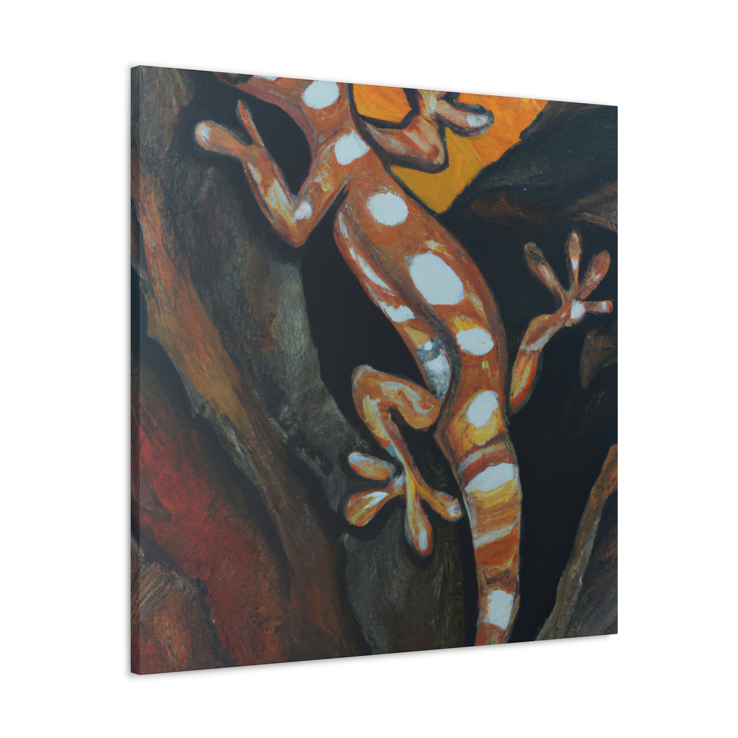 "Gecko on Canvas 1940". - Canvas