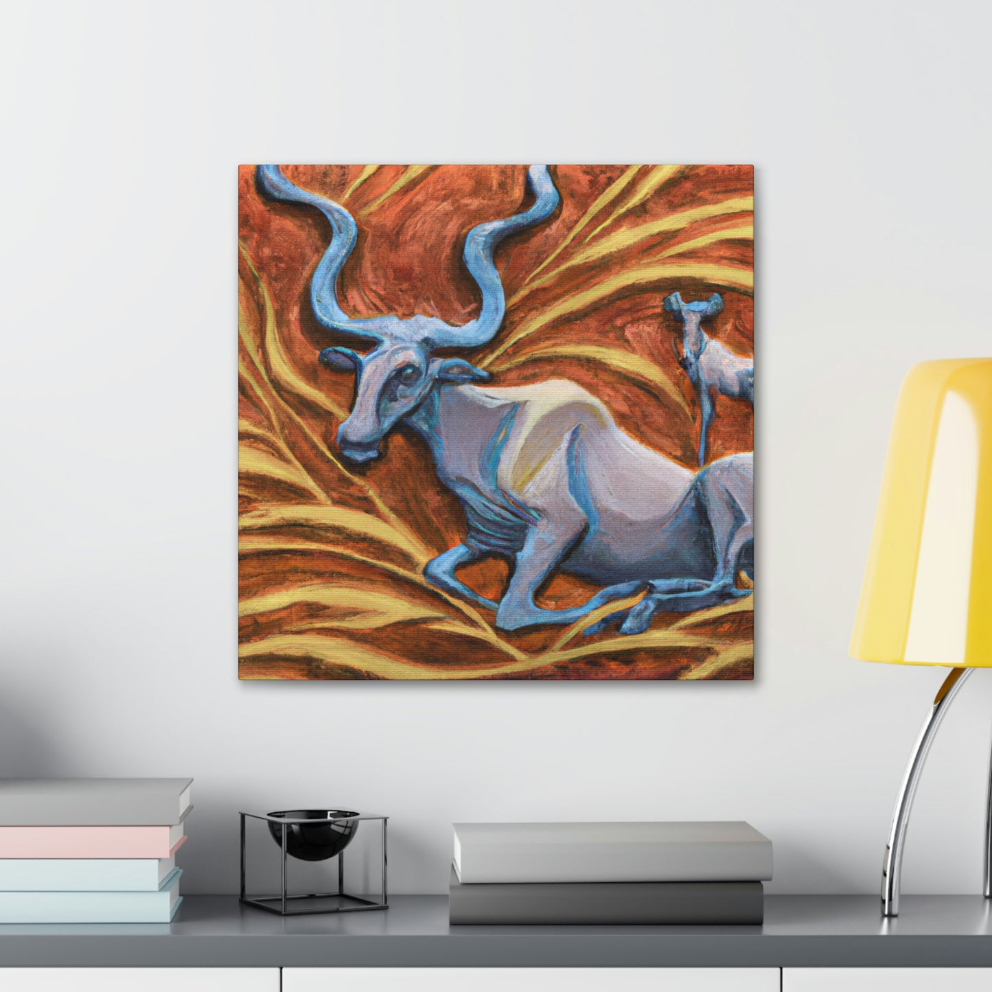 Wildebeest in Deco - Canvas